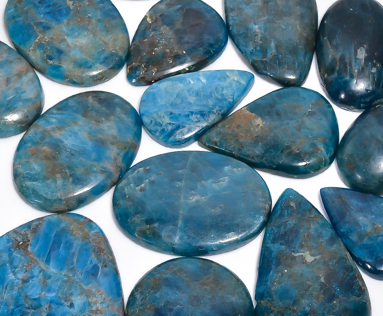 Wholesale Blue Apatite Cabochon Lot - Top Quality Flash | Thewholesalegemstone