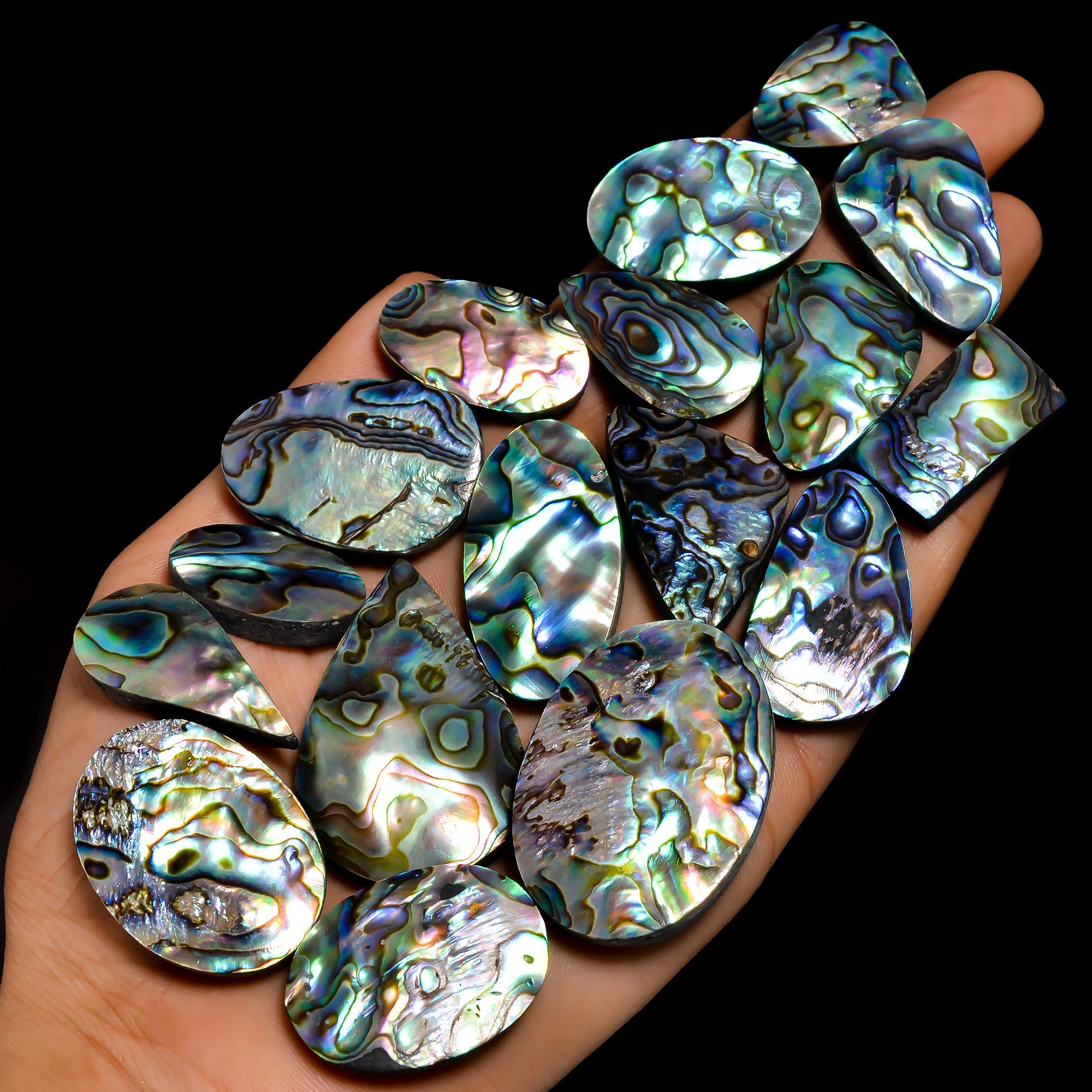 Natural Abalone shell gemstone lot