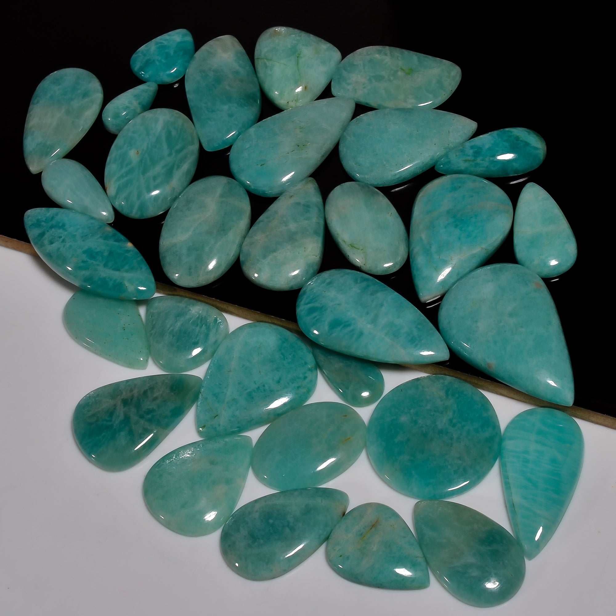 Amazonite Cabochon Wholesale Lot By Weight With Different Shapes And Sizes Used For Jewelry Making Supply
