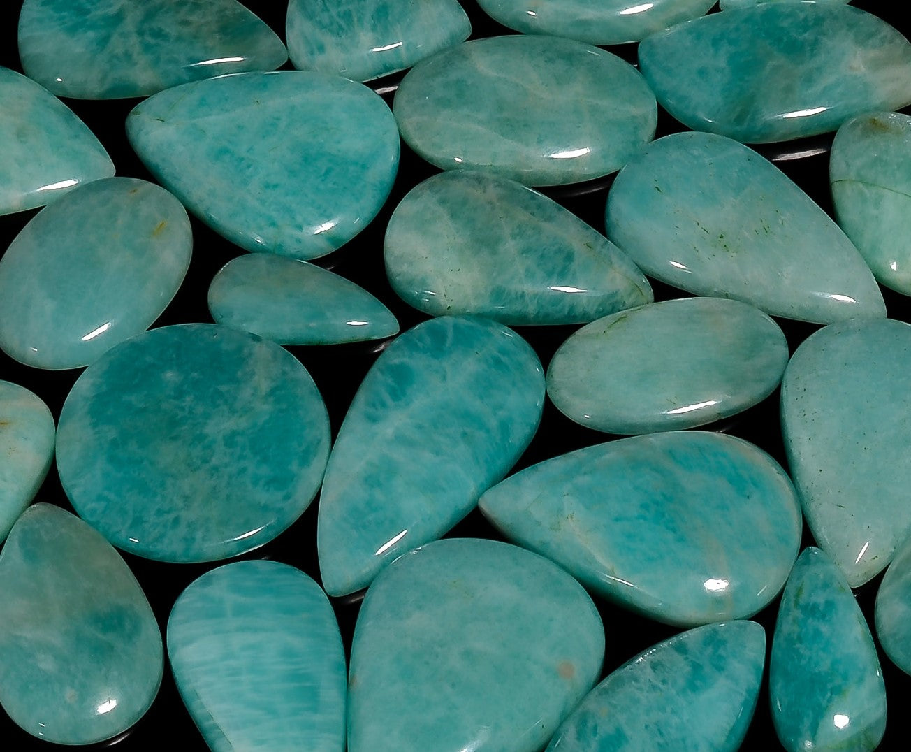 Amazonite Cabochon Wholesale Lot By Weight With Different Shapes And Sizes Used For Jewelry Making Supply