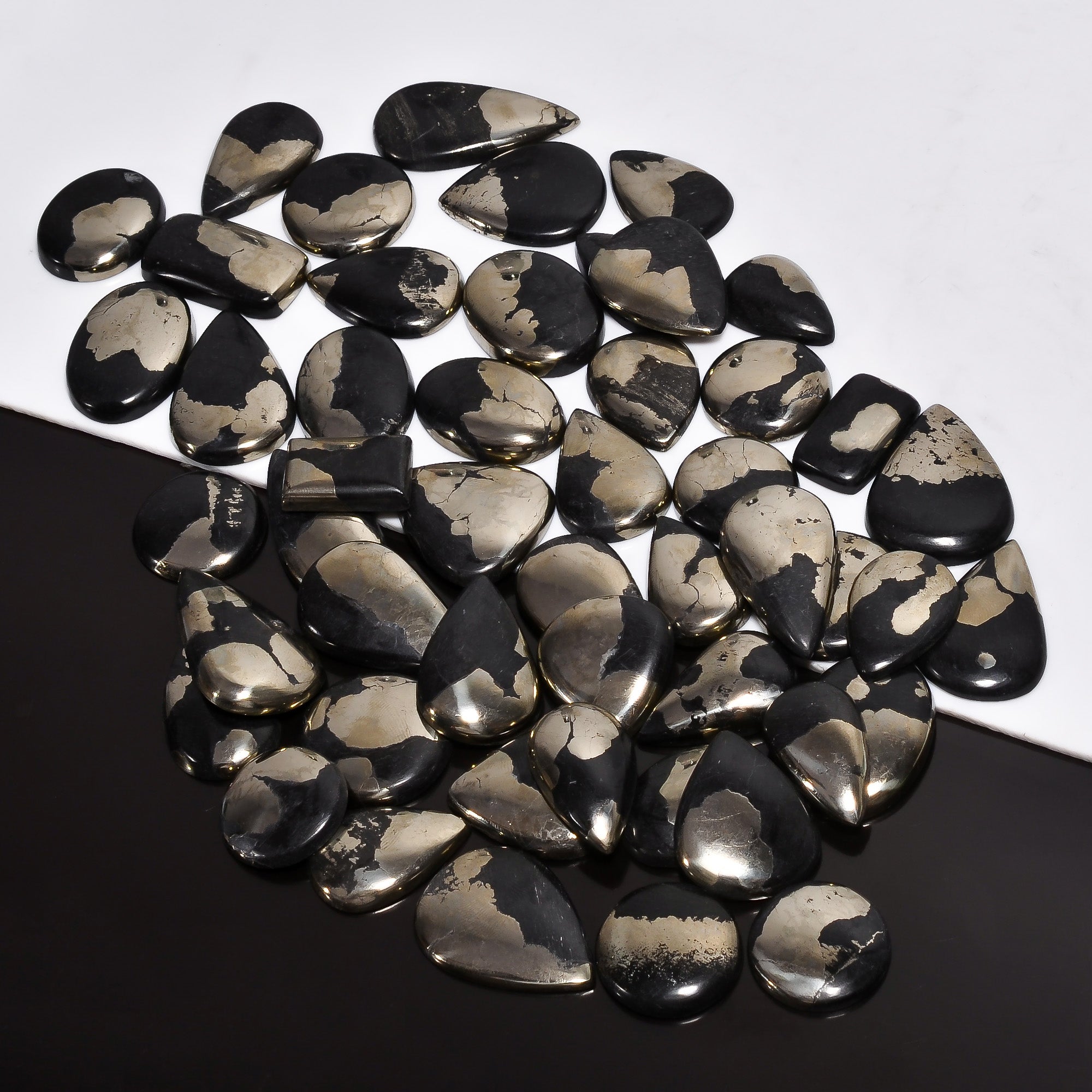 Natural Apache Gold Fancy Shape Front Drilled Smooth Cabochon Matching Pairs, Semi-Precious Gemstones For Jewelry Making