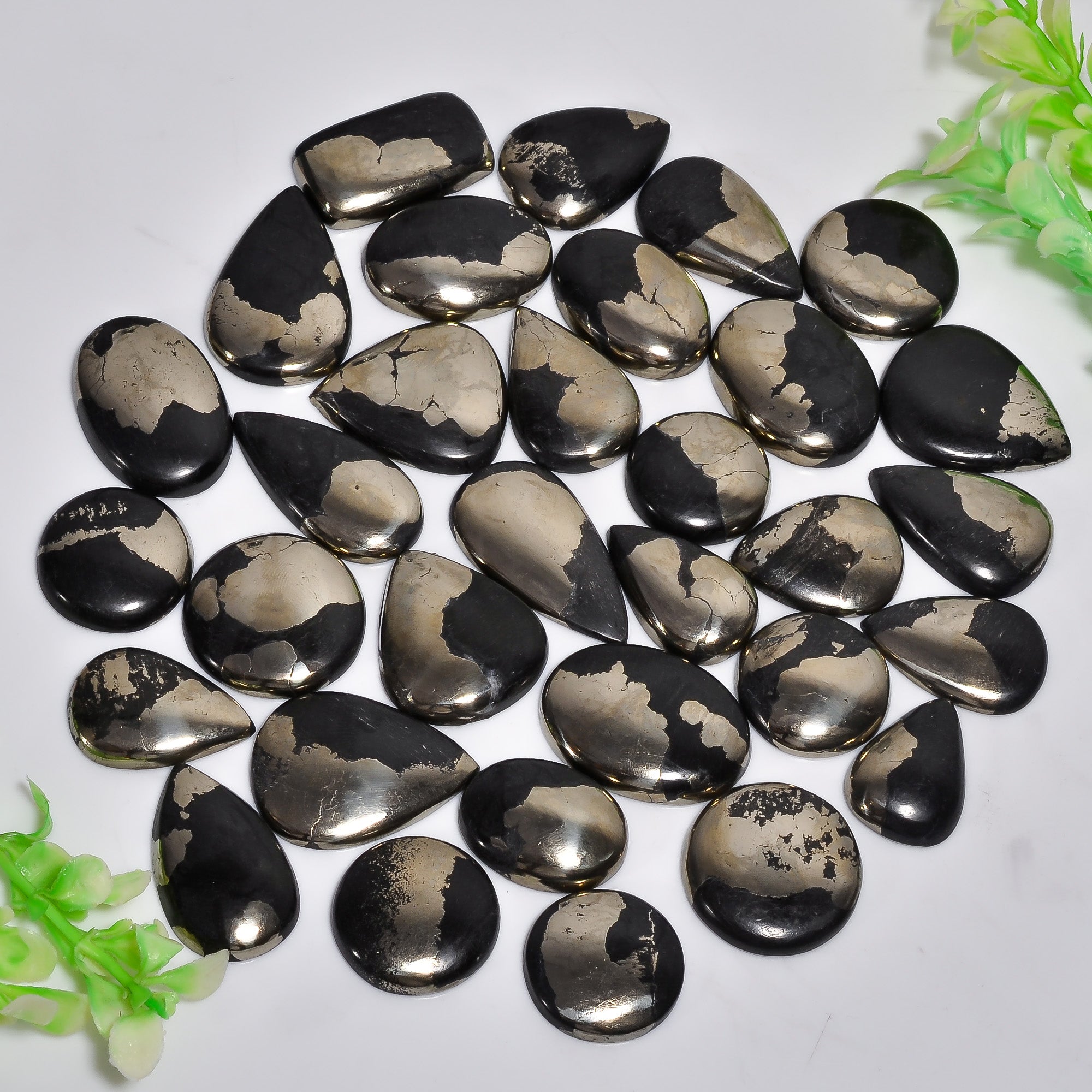 Natural Apache Gold Fancy Shape Front Drilled Smooth Cabochon Matching Pairs, Semi-Precious Gemstones For Jewelry Making