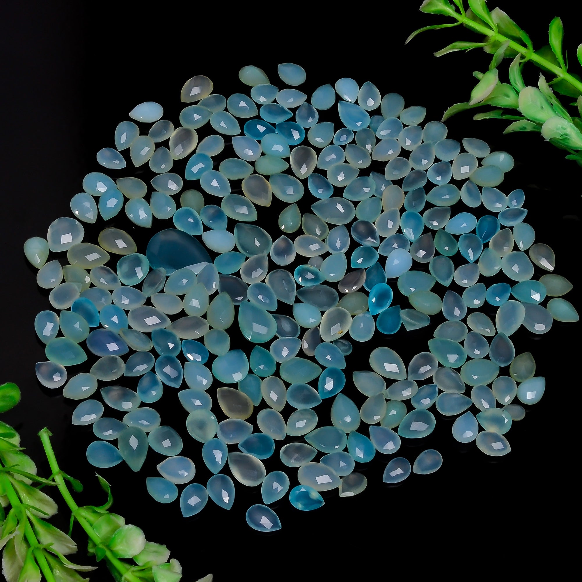 Natural Aqua Chalcedony Cabochon Loose Gemstone 15mm To 40 mm Semi Precious Blue Stone For Jewelry Making Rings Earrings Pendants Lot