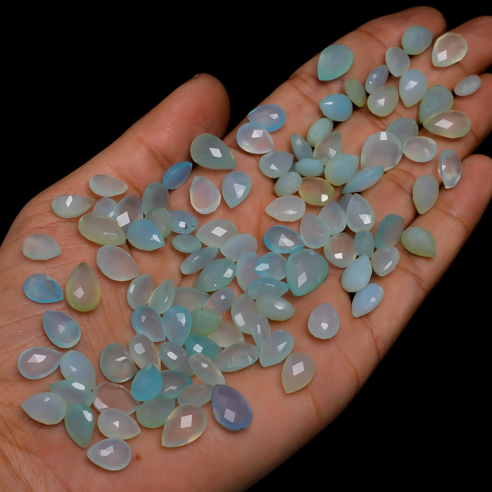 Natural Aqua Chalcedony Cabochon Loose Gemstone 15mm To 40 mm Semi Precious Blue Stone For Jewelry Making Rings Earrings Pendants Lot