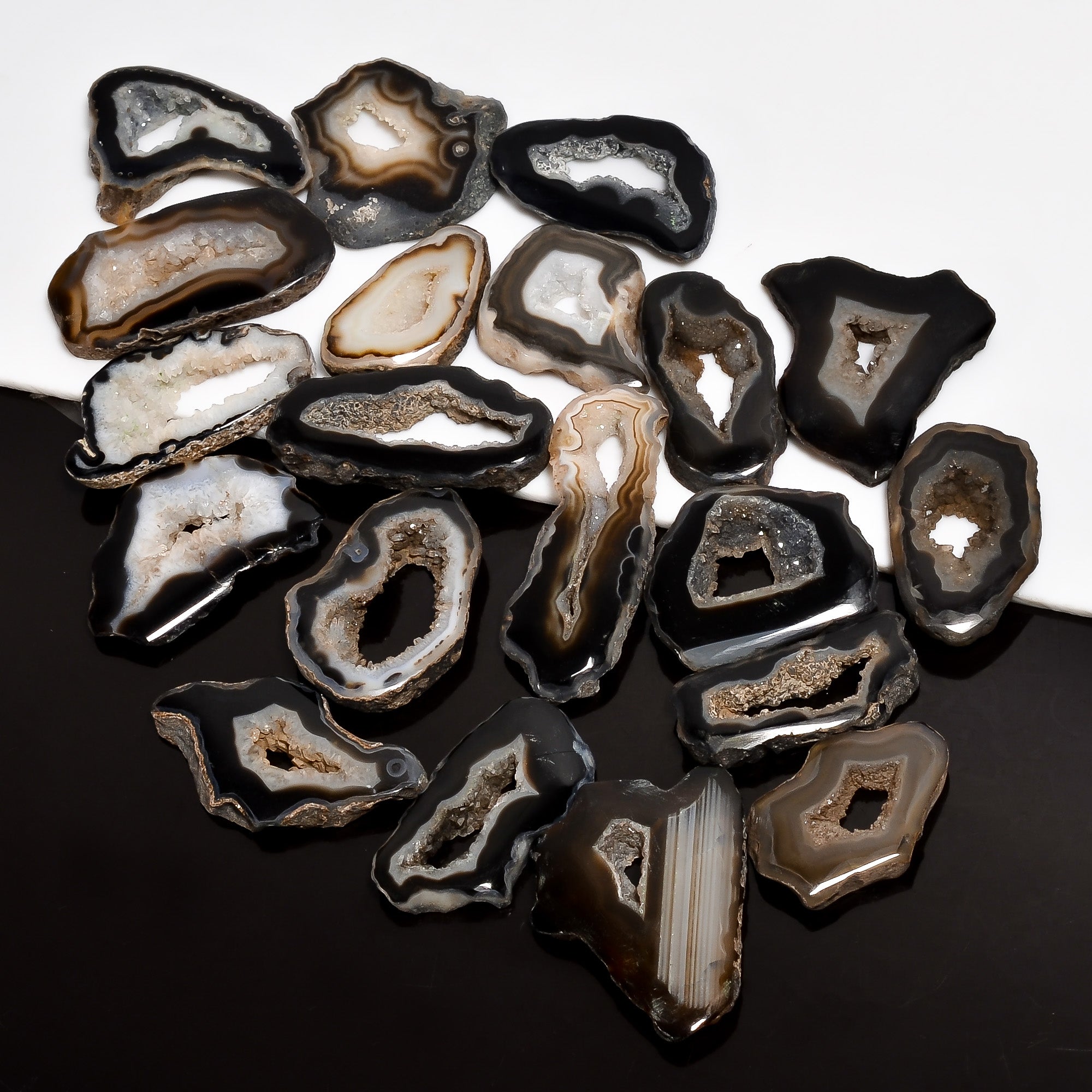 Black Botswana Agate Druzy Gemstone Natural Gemstone for sale Wholesale lot available (Copy)