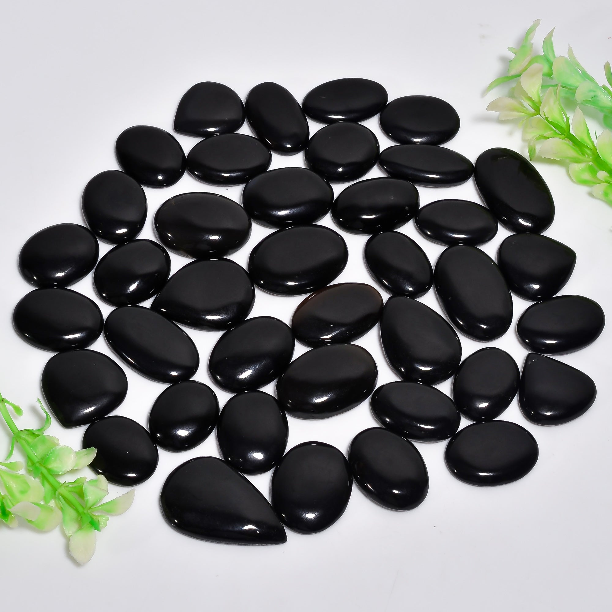 Natural Black Onyx Gemstone Cabochon – Loose Semi-Precious Stones for Jewelry Making (Copy)
