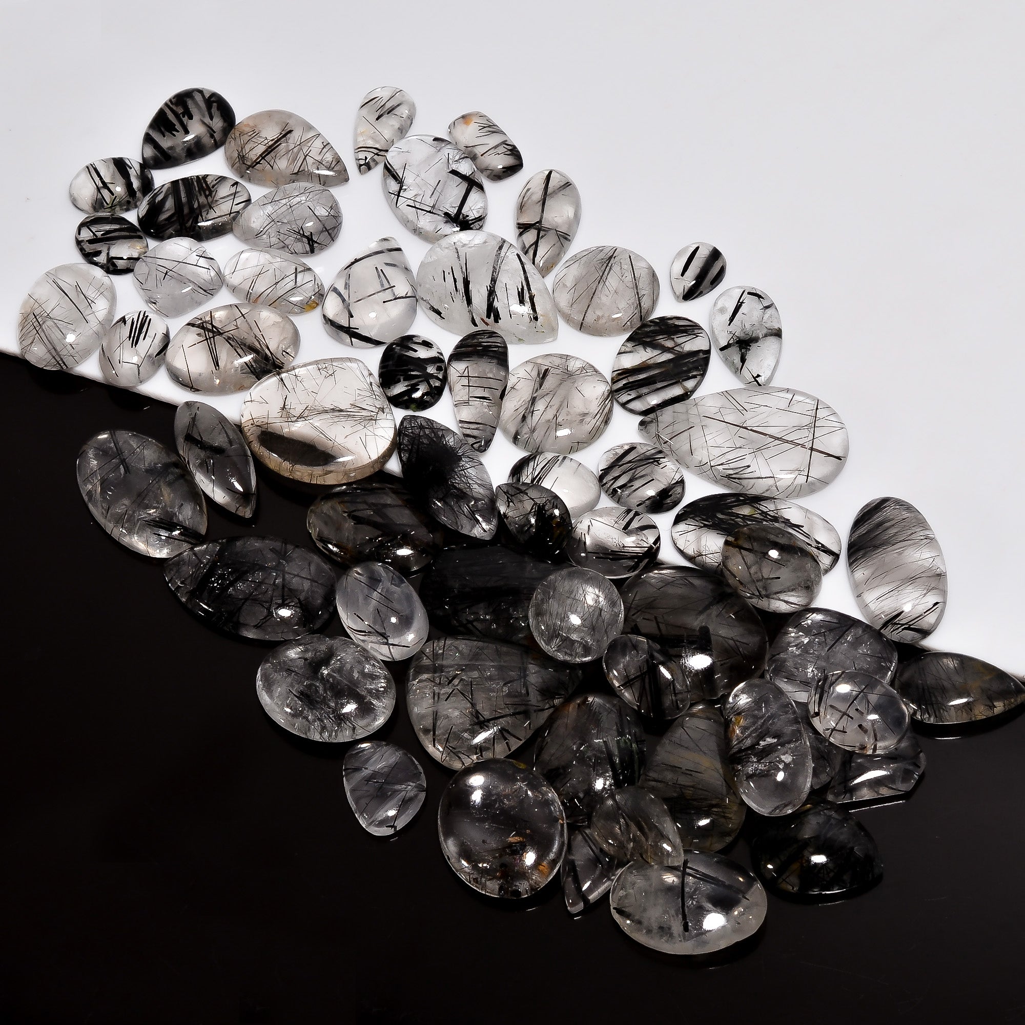 Wholesale Black Rutile Gemstone Cabochon Lot – Bulk Pricing for Jewelers & Designers