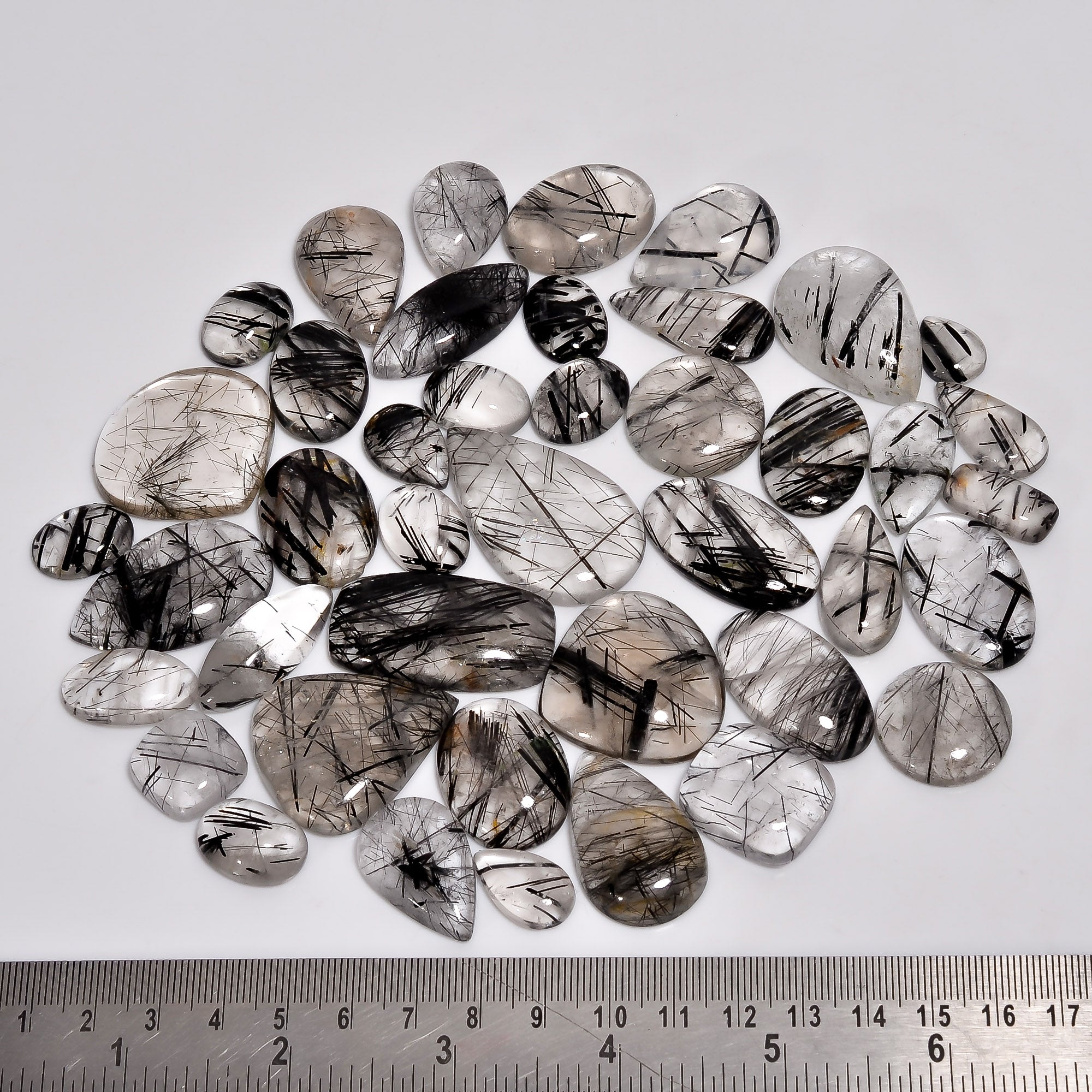 Wholesale Black Rutile Gemstone Cabochon Lot – Bulk Pricing for Jewelers & Designers