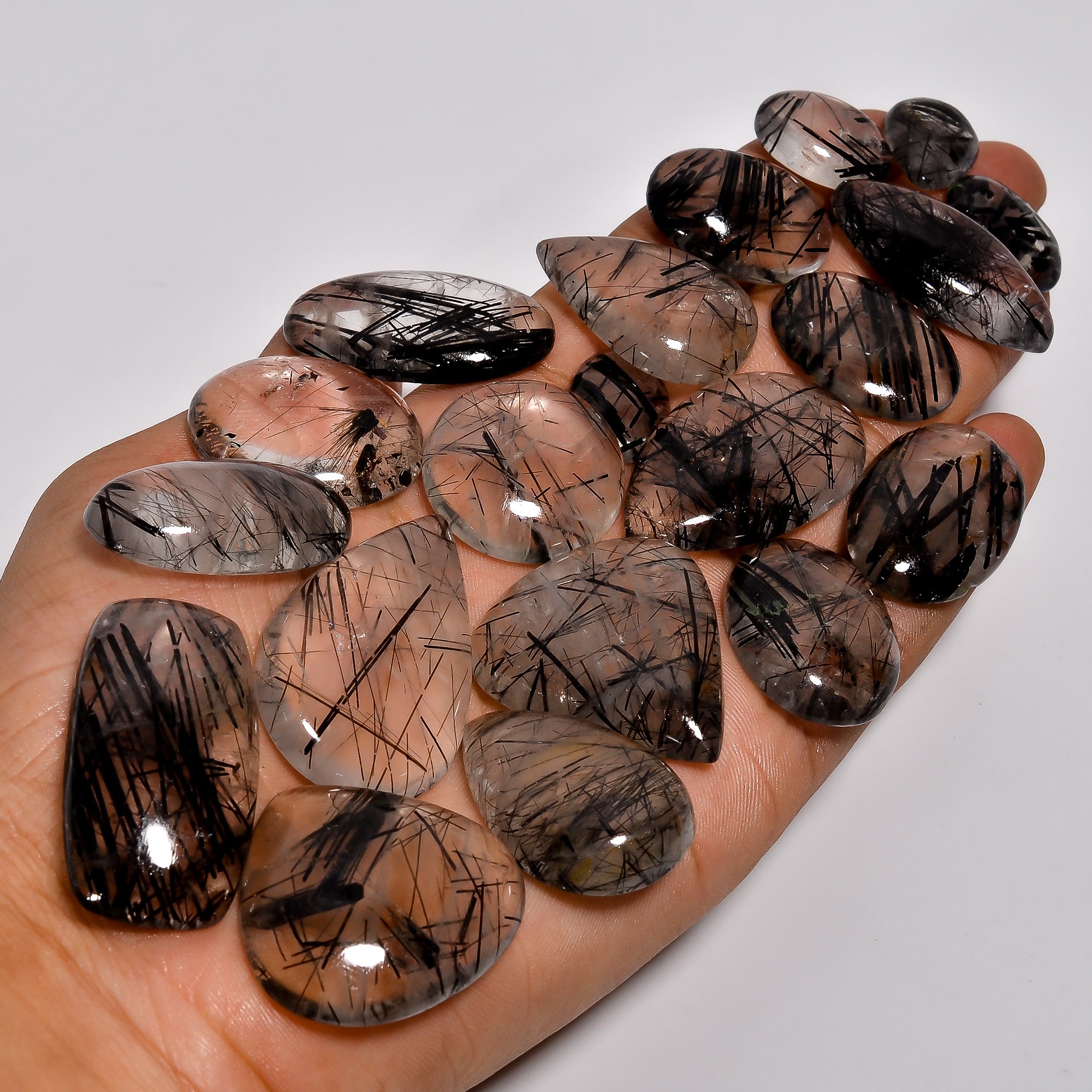 Wholesale Black Rutile Gemstone Cabochon Lot – Bulk Pricing for Jewelers & Designers