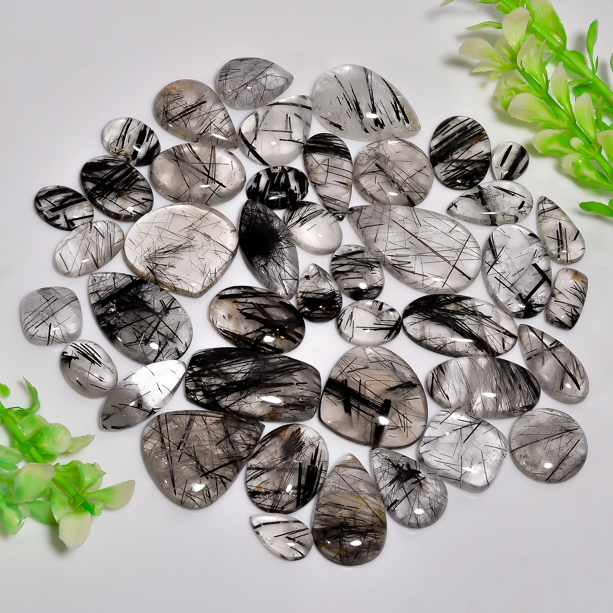 Wholesale Black Rutile Gemstone Cabochon Lot – Bulk Pricing for Jewelers & Designers