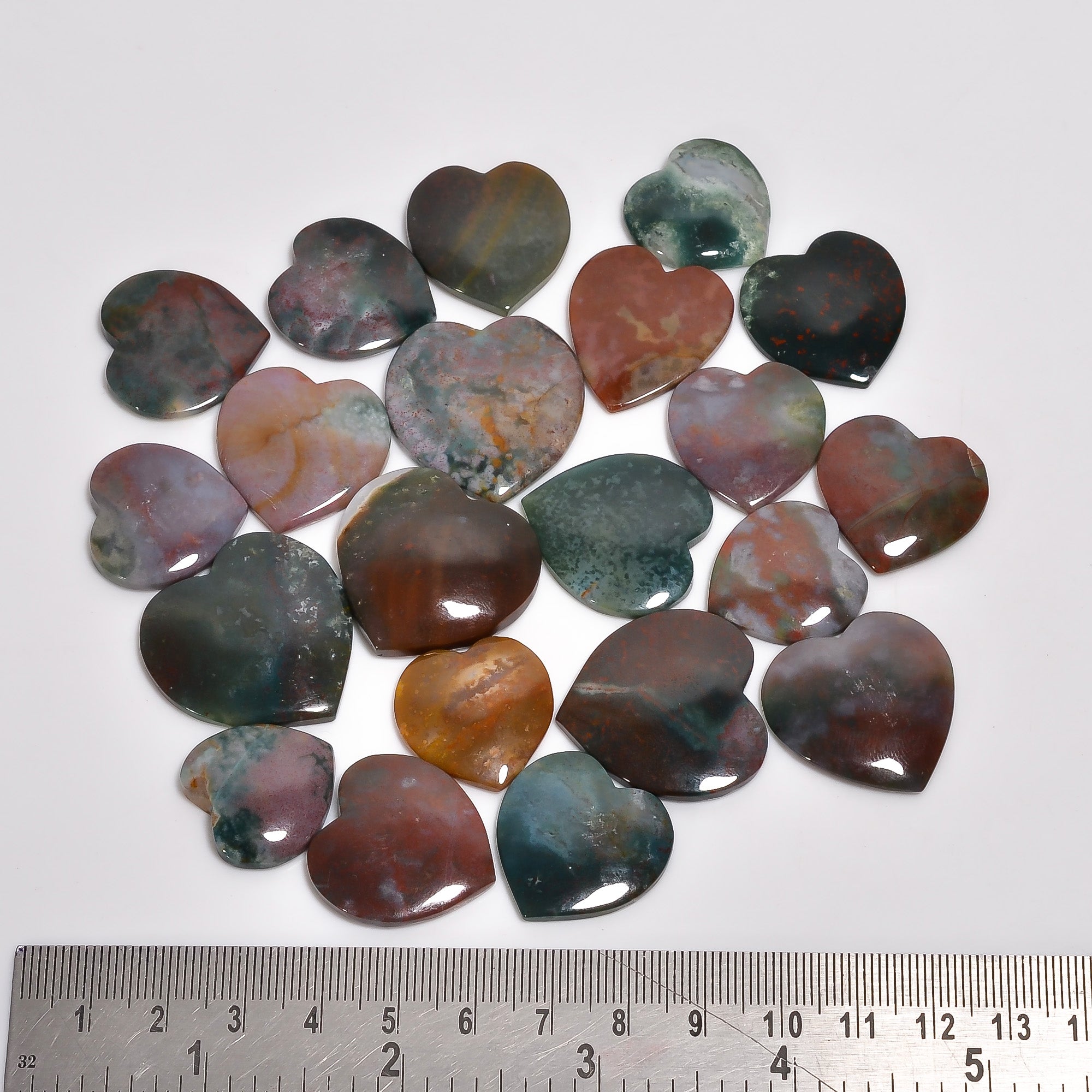 Bloodstone Jasper Wholesale Gemstone Cabochon Lot – Mixed Shapes & Sizes