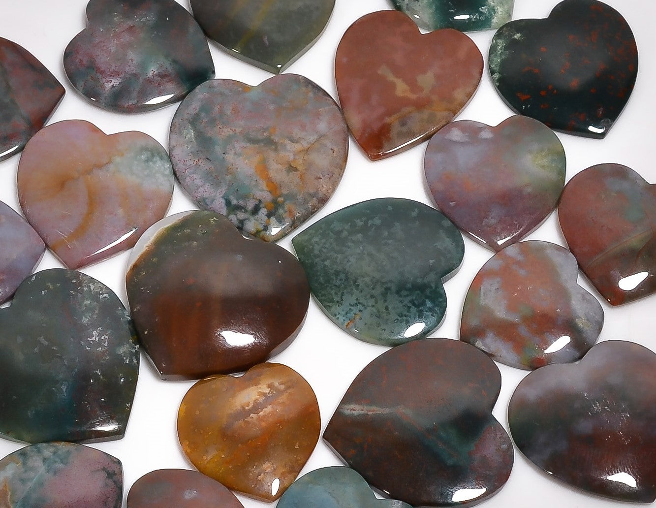 Bloodstone Jasper Wholesale Gemstone Cabochon Lot – Mixed Shapes & Sizes
