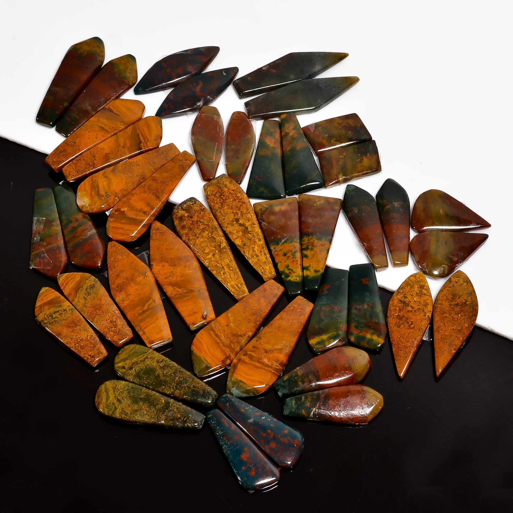 Natural Bloodstone Pairs Wholesale Gemstone Cabochon Lot – Mixed Shapes & Sizes (Copy)