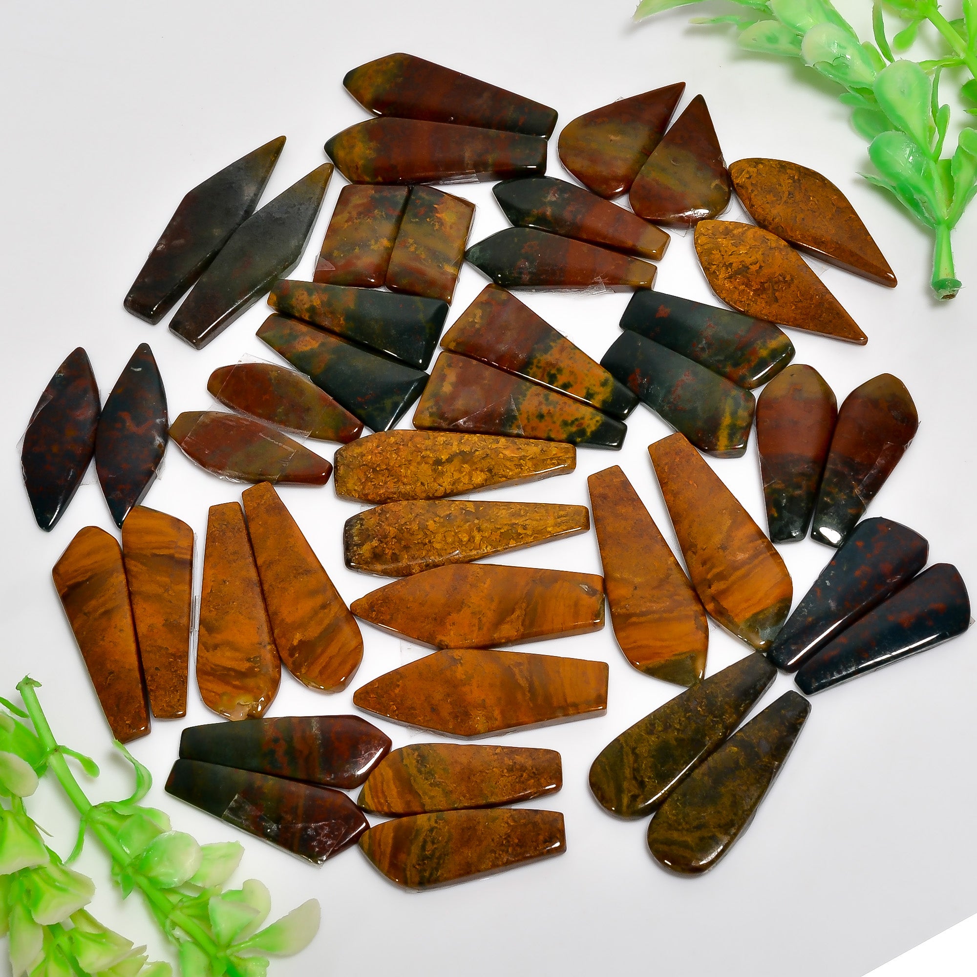 Natural Bloodstone Pairs Wholesale Gemstone Cabochon Lot – Mixed Shapes & Sizes (Copy)