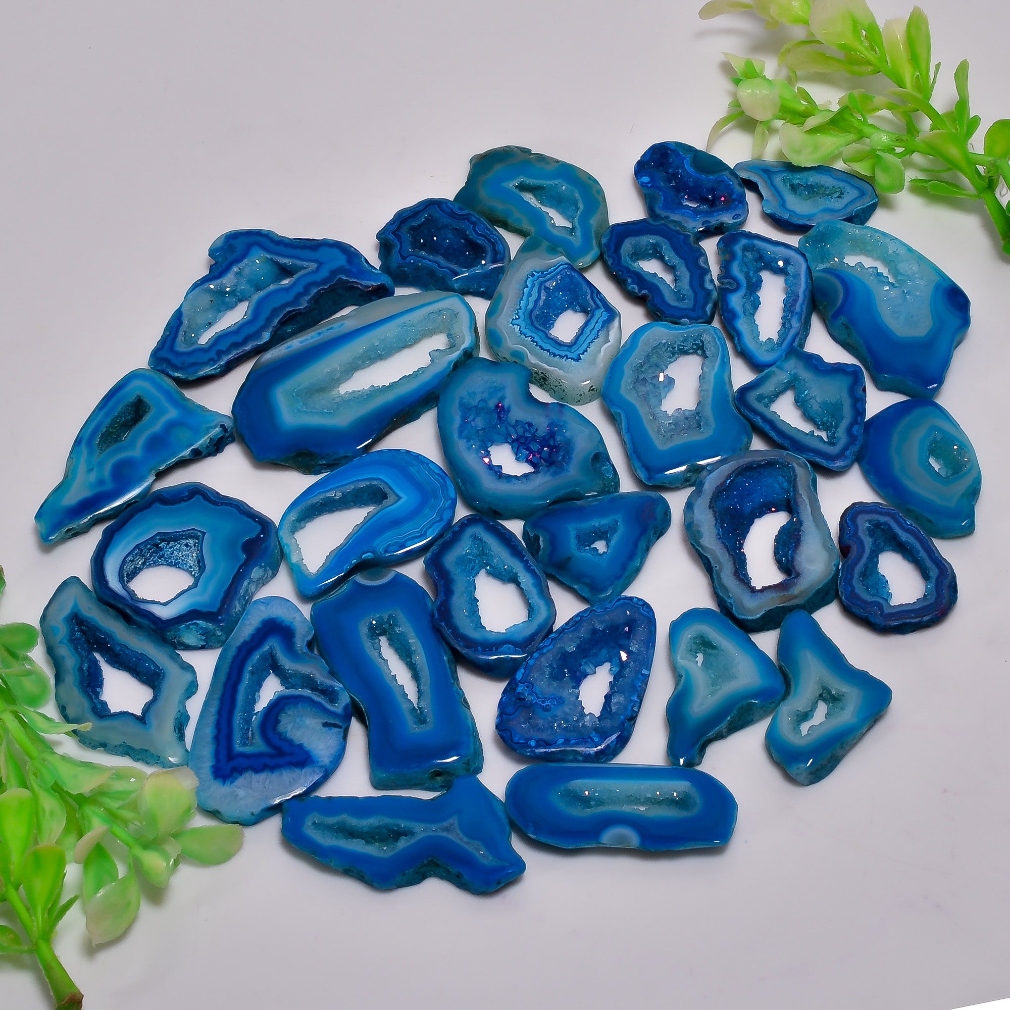 Blue Agate Druzy Gemstone Wholesale Lot 100% Natural