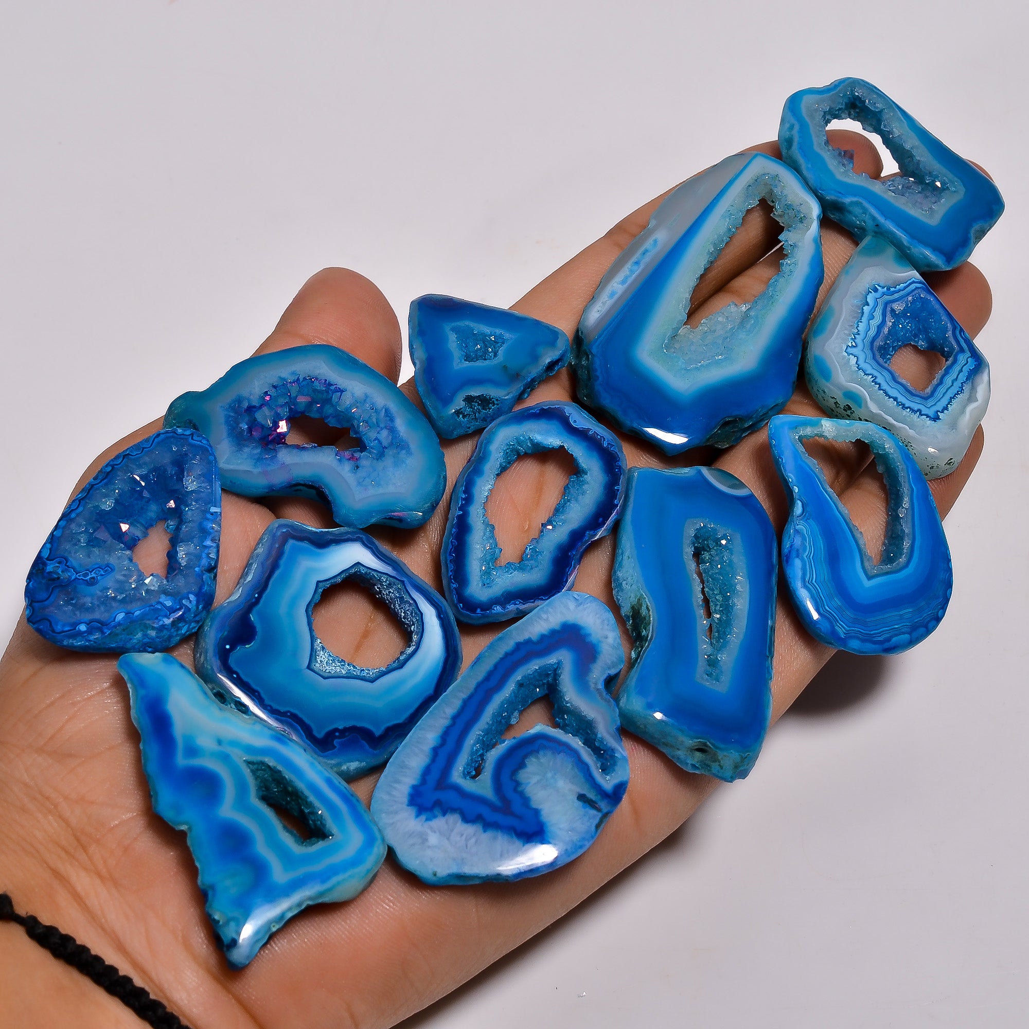 Blue Agate Druzy Gemstone Wholesale Lot 100% Natural