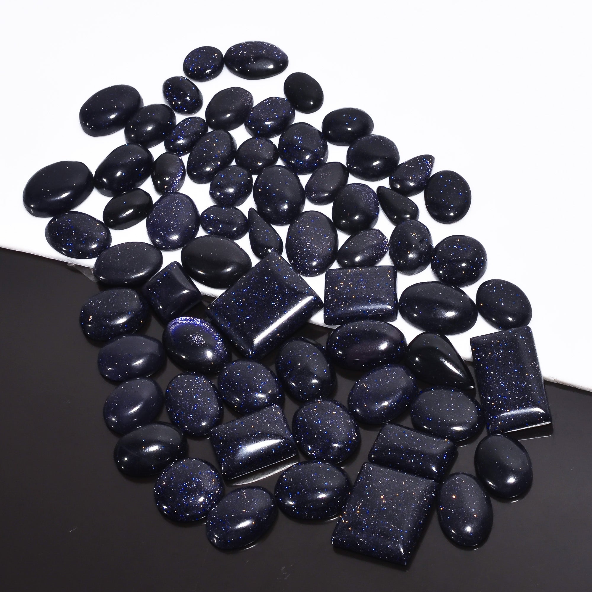 Blue Sandstone Wholesale Lot of Cabochons with Intense Fire | Thewholesalegemstone