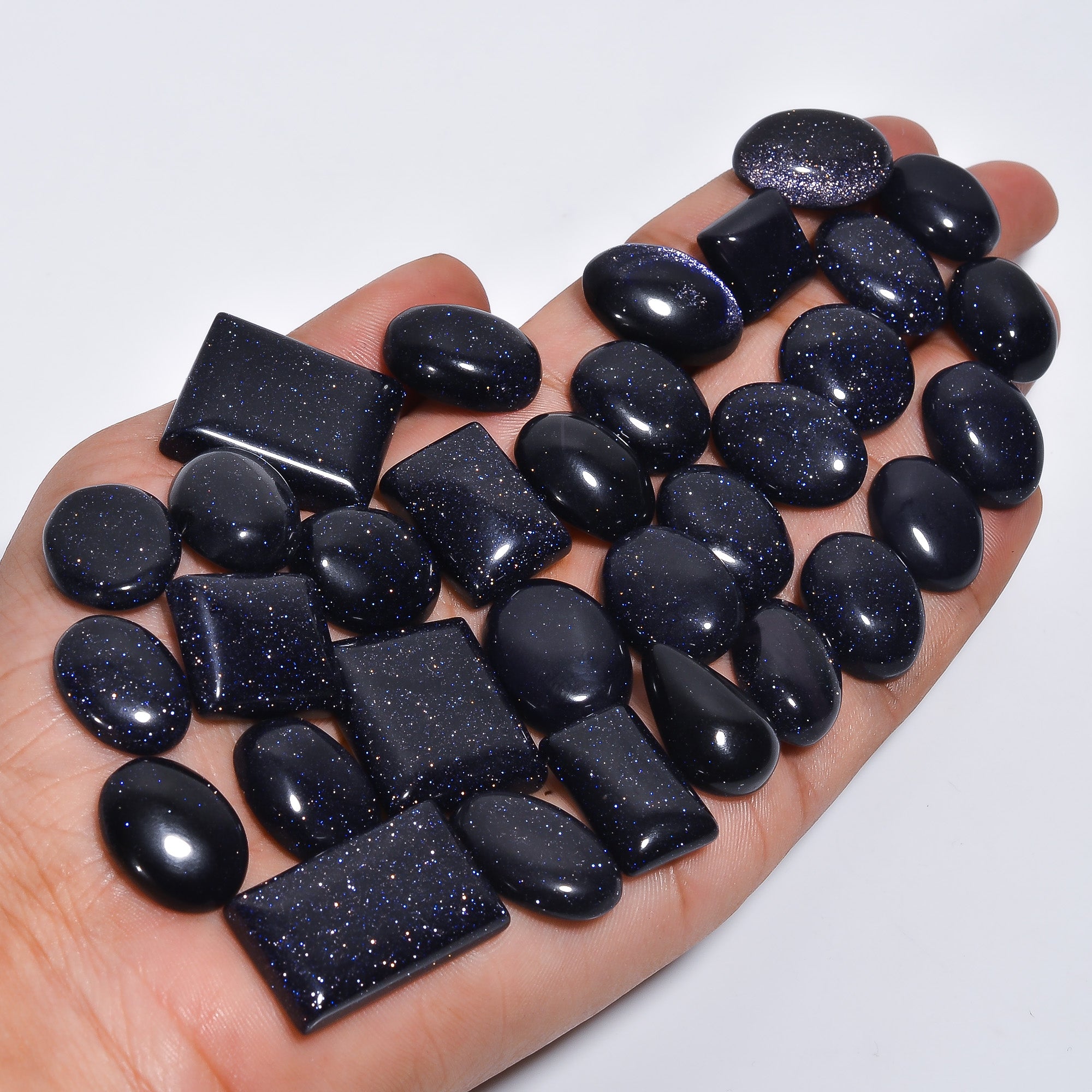 Blue Sandstone Wholesale Lot of Cabochons with Intense Fire | Thewholesalegemstone