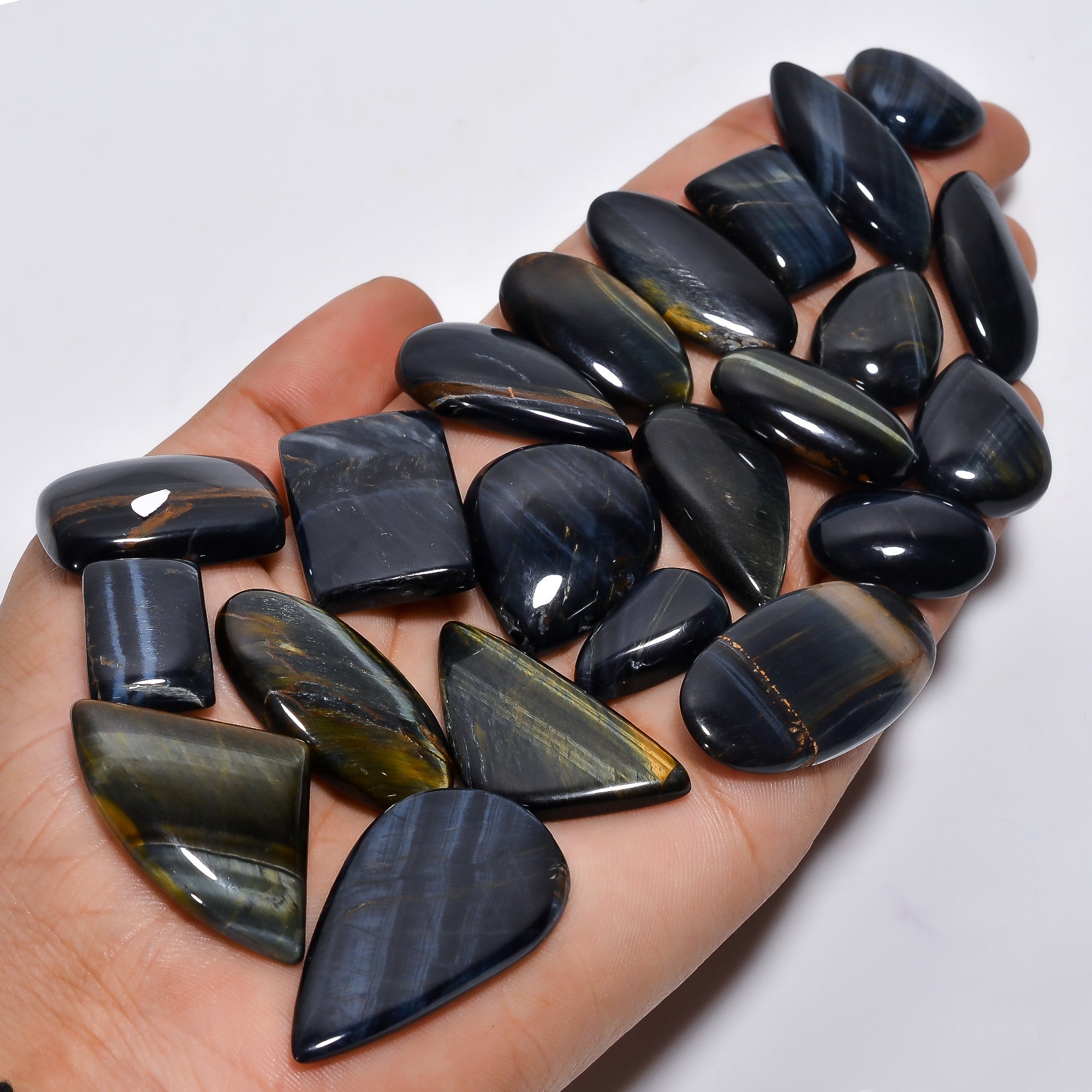 Blue tiger Eye Wholesale Lot of Cabochons with Intense Fire (Copy)