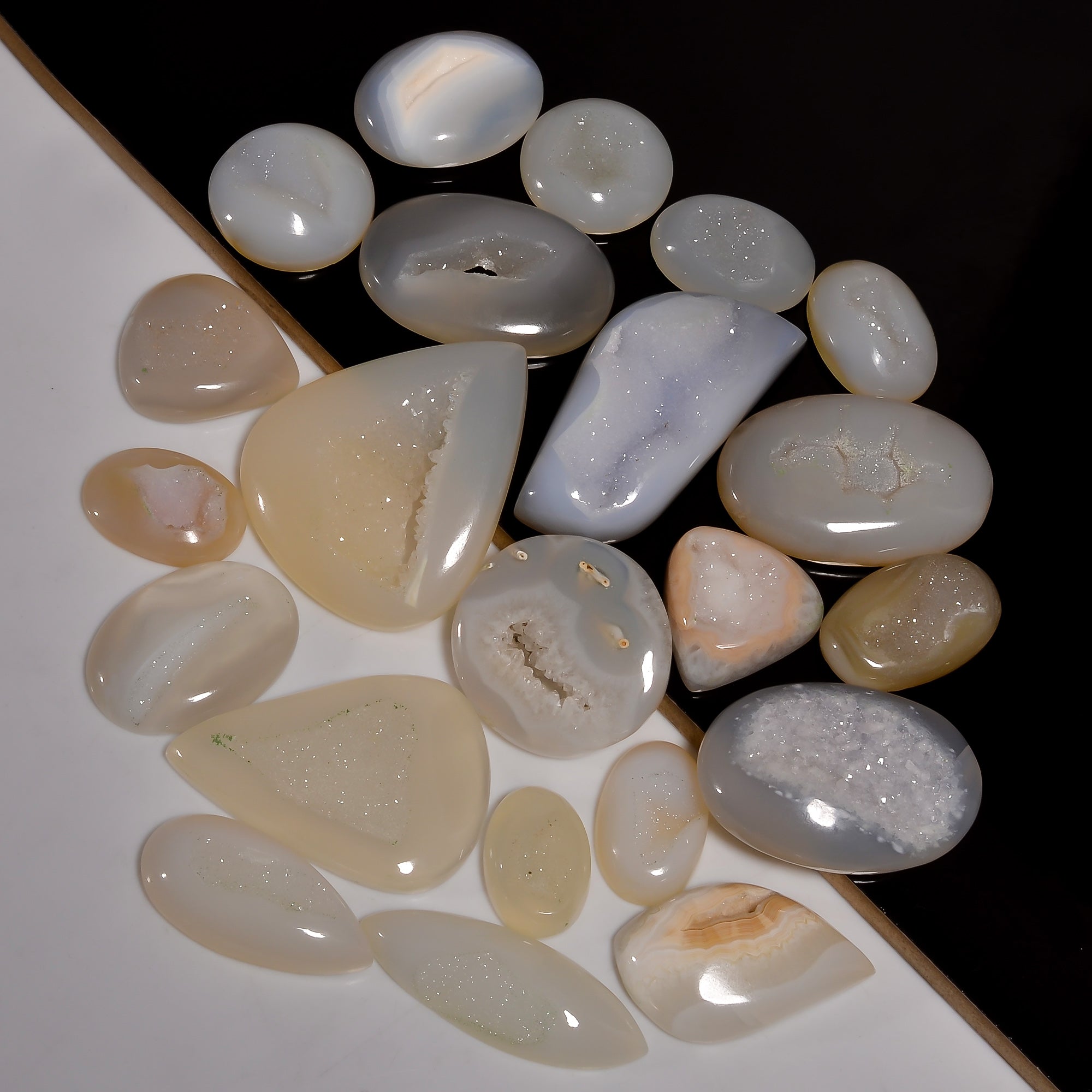 Wholesale Mix Shapes – Natural Botswana Agate Druzy Cabochons for Jewelry Production