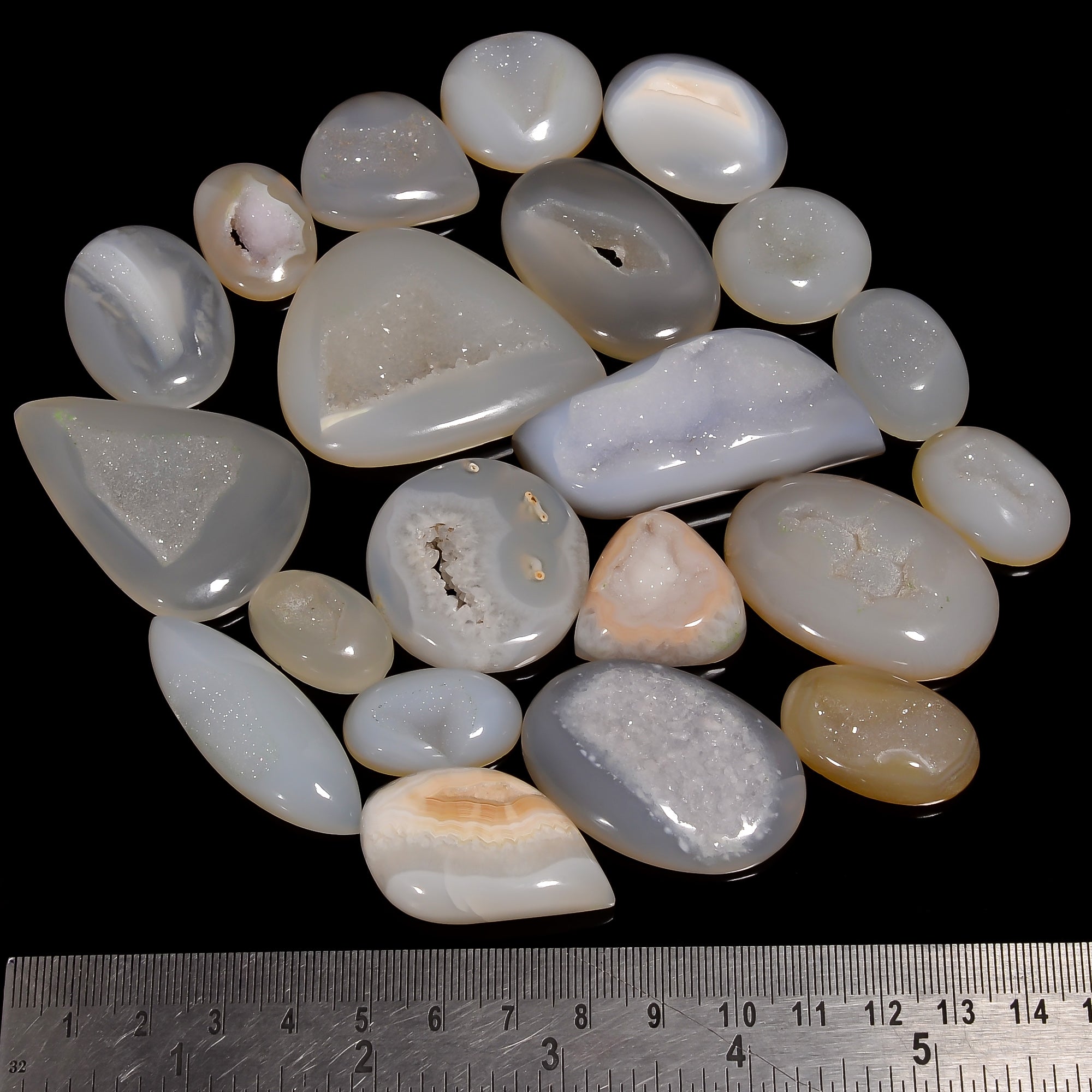 Wholesale Mix Shapes – Natural Botswana Agate Druzy Cabochons for Jewelry Production