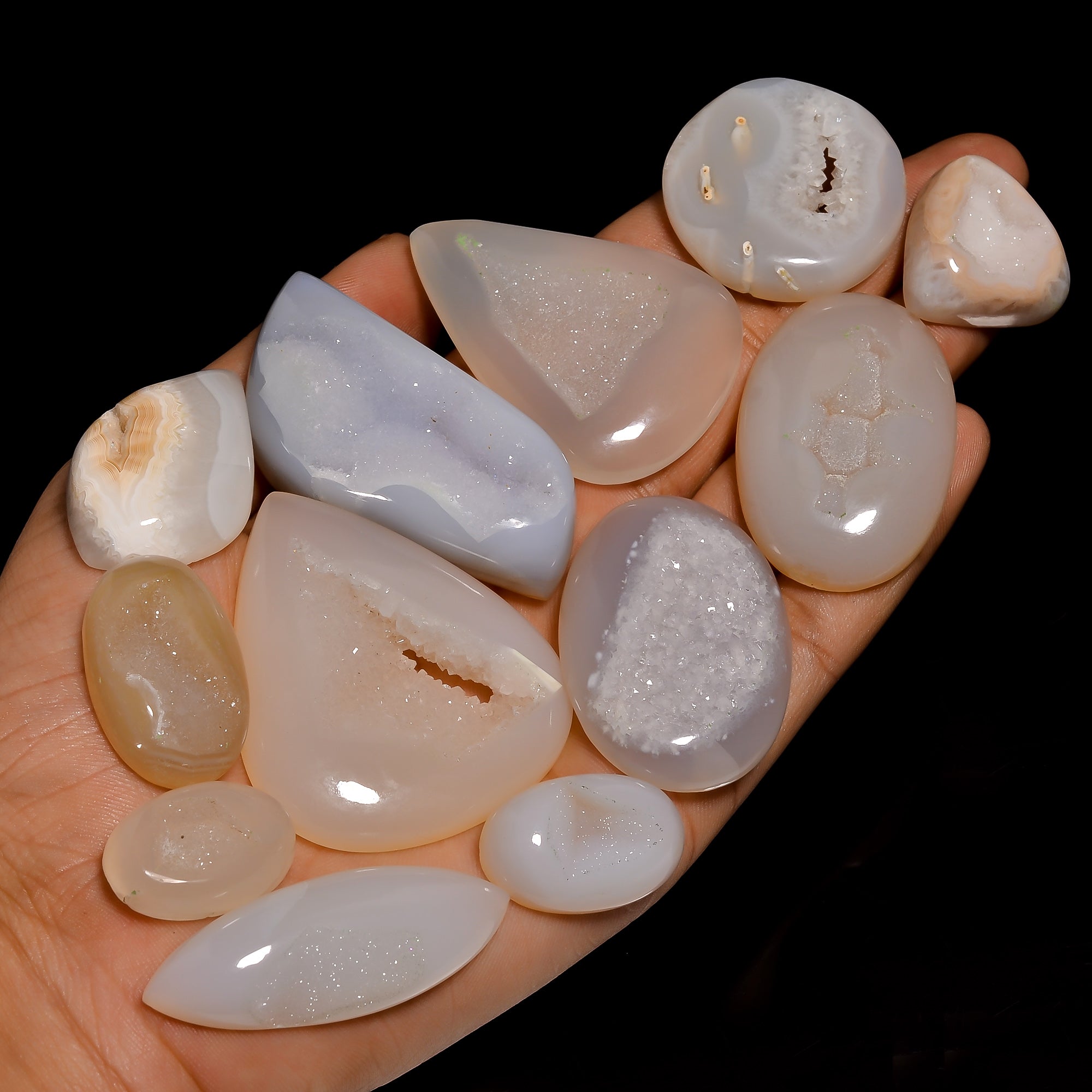 Wholesale Mix Shapes – Natural Botswana Agate Druzy Cabochons for Jewelry Production