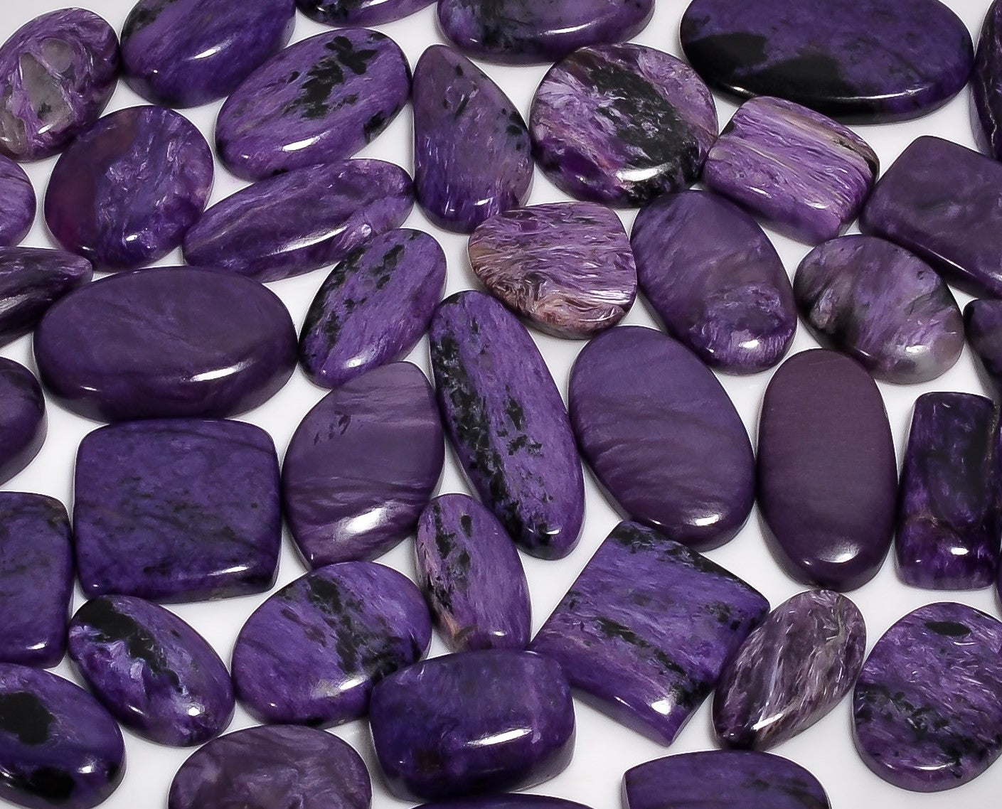 Natural Charoite Cabochons in Bulk – Wholesale Gemstone Lot for Designers