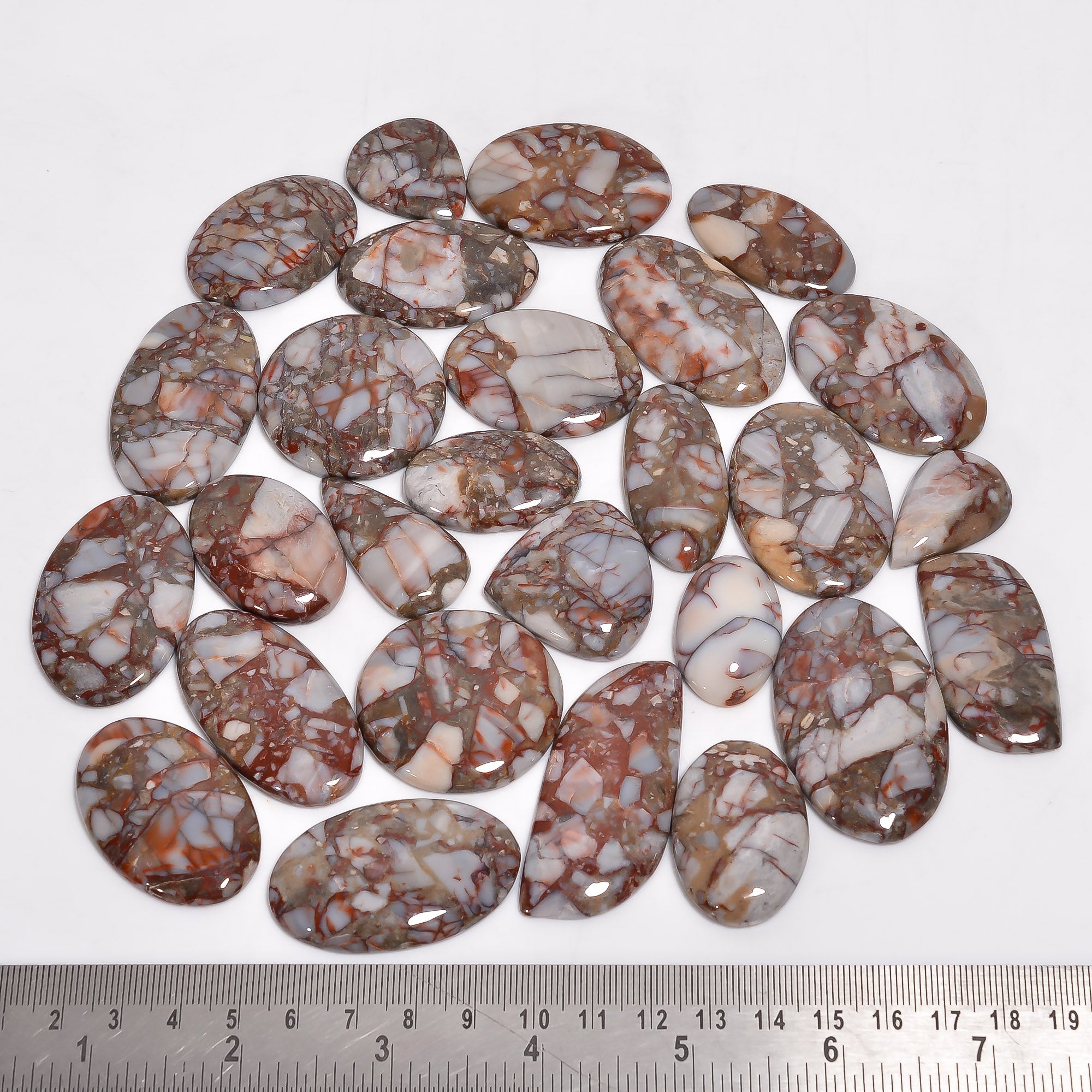 Natural Chert Breccia Cabochon Lot – Wholesale Gemstones for Jewelry Business