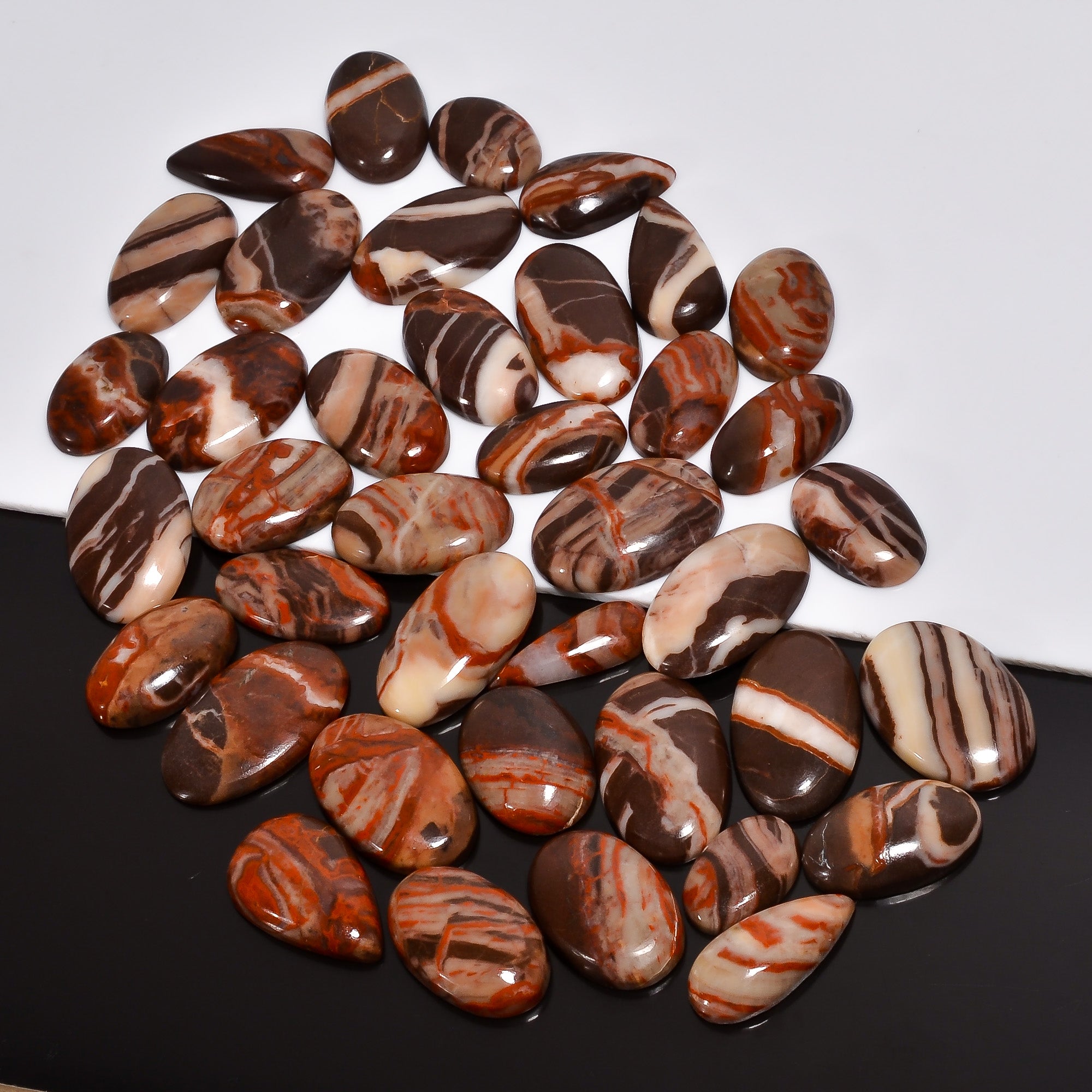 Natural Coconut Jasper Lot Cabochon Wholesale Lot – Perfect for Silver & Brass Jewelry