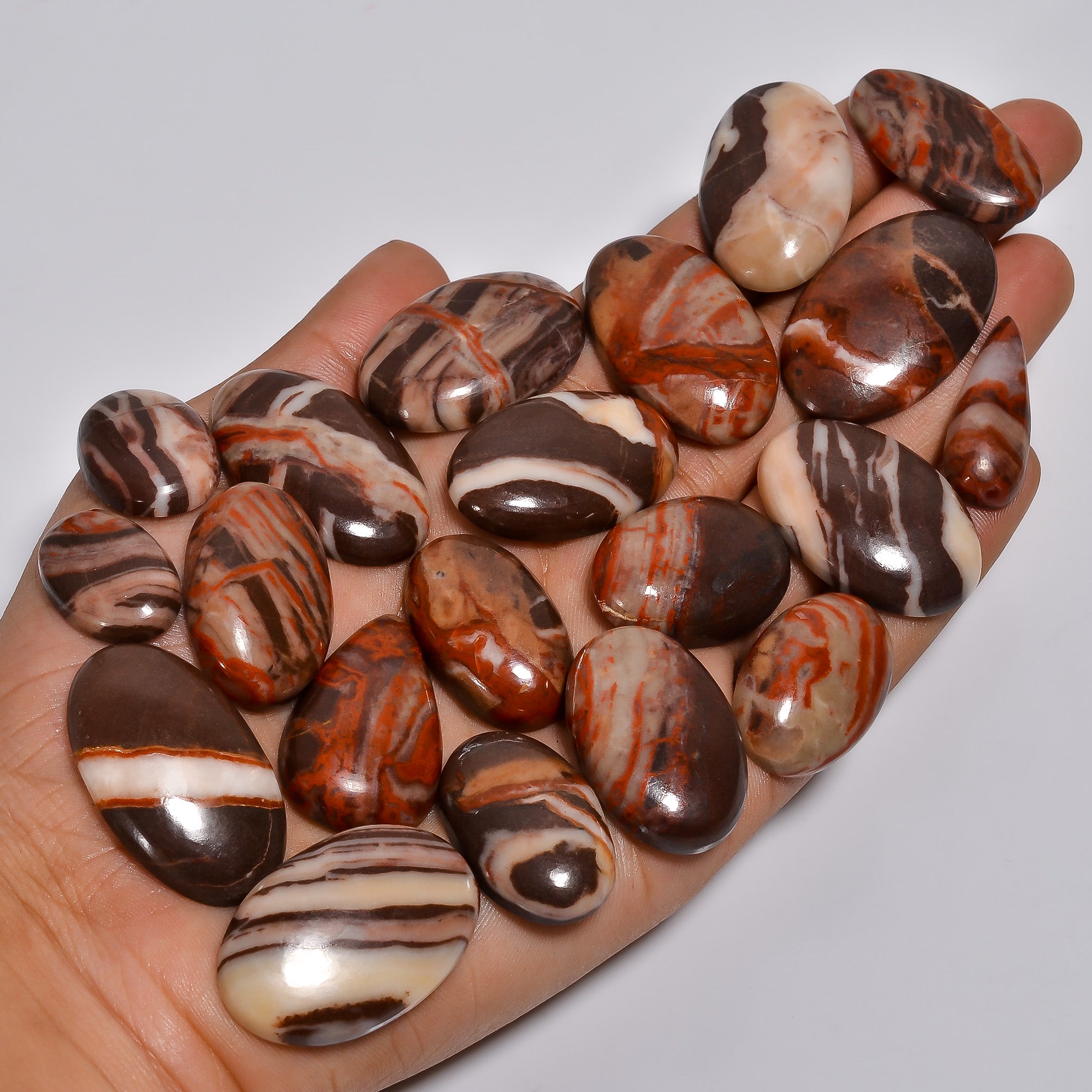 Natural Coconut Jasper Lot Cabochon Wholesale Lot – Perfect for Silver & Brass Jewelry