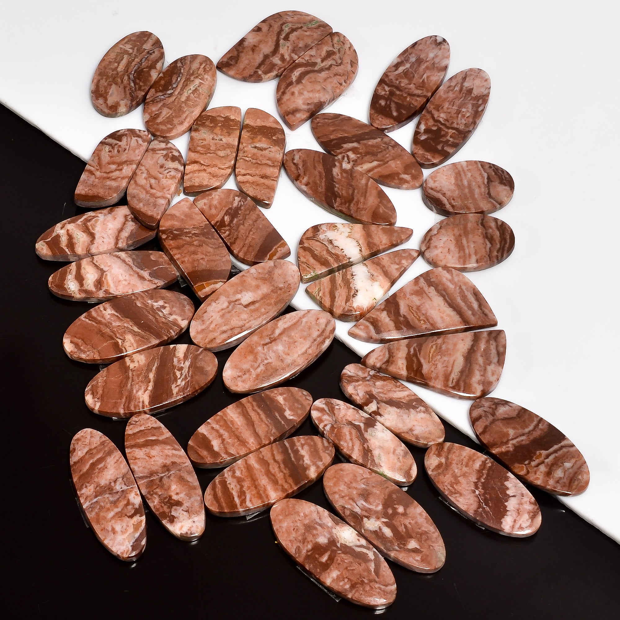 Natural Coconut Jasper Pairs Lot Wholesale Lot – Perfect for Silver & Brass Jewelry