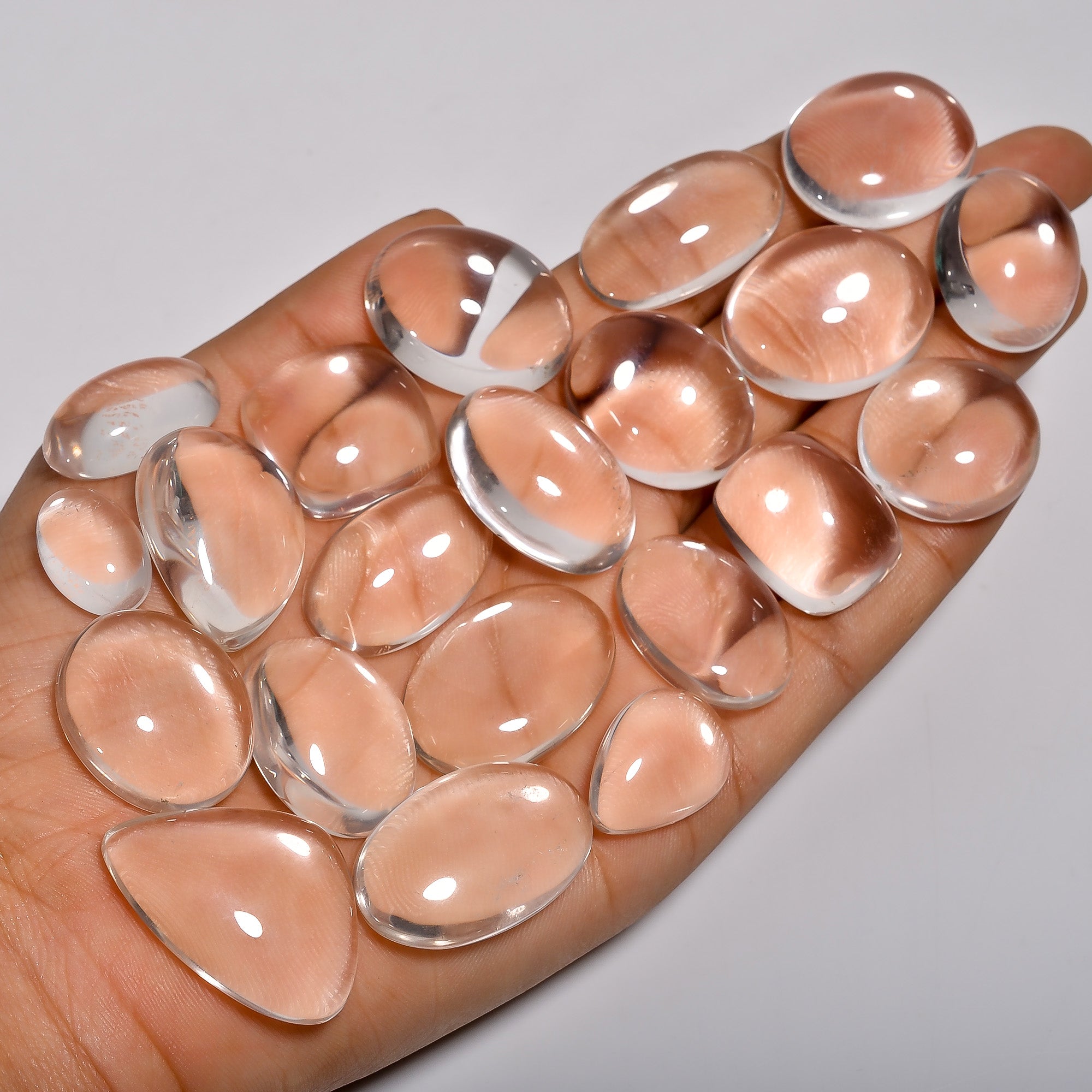 Wholesale Lot Natural Clear Crystal Cabochons – Handpicked Gemstones for Designers