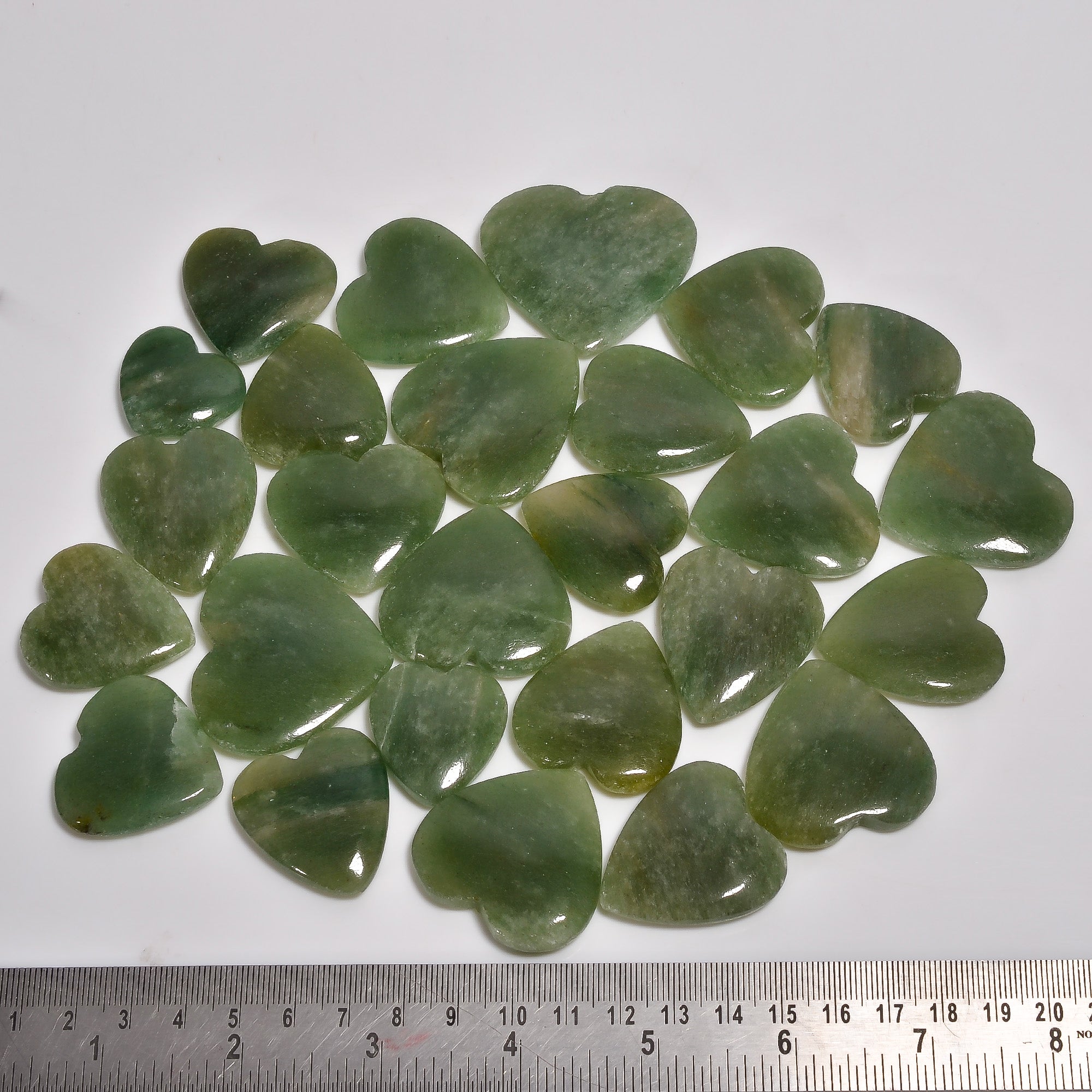 Bulk Wholesale Natural Green Aventurine Hearts Cabochons – Smooth Polished Gemstones