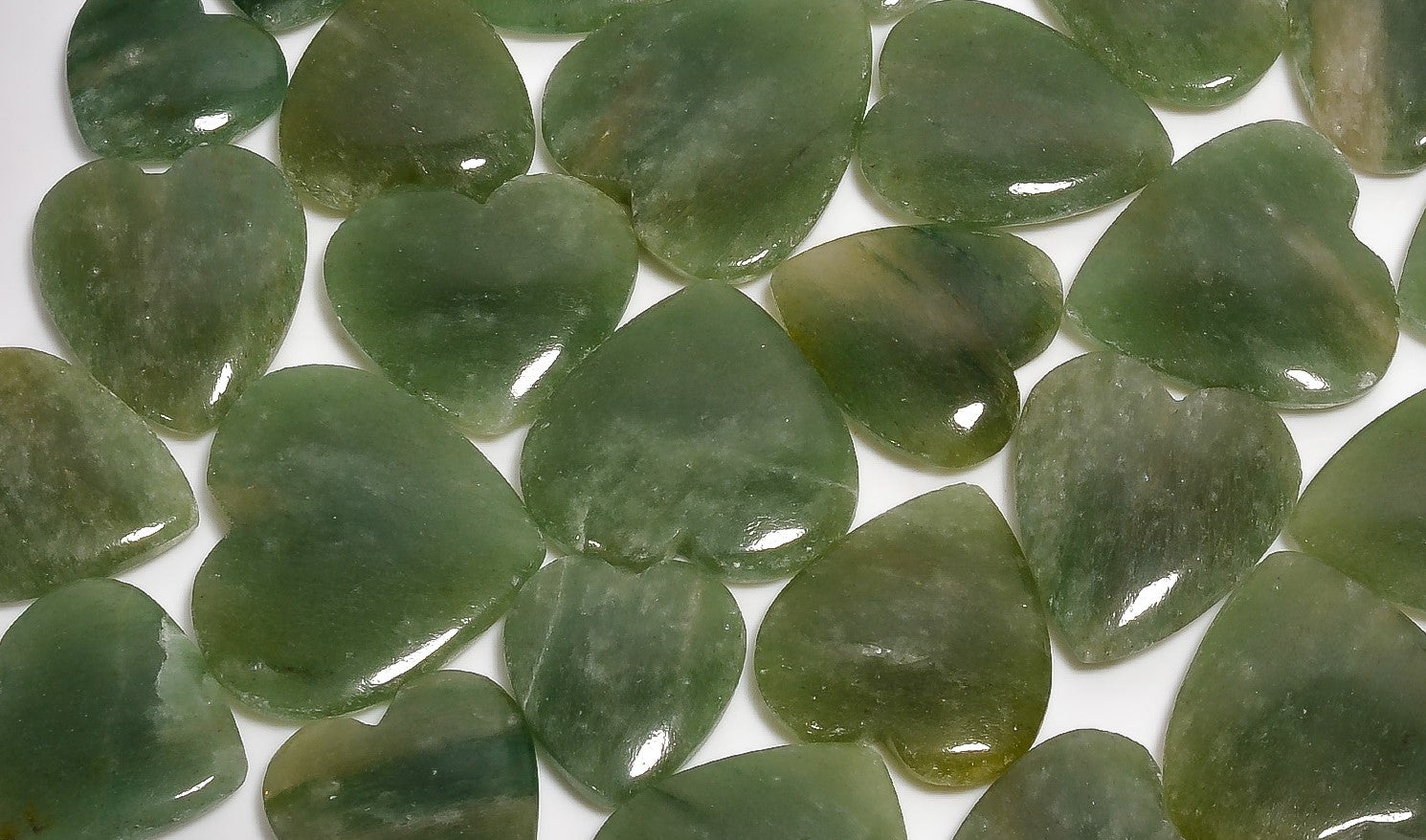 Bulk Wholesale Natural Green Aventurine Hearts Cabochons – Smooth Polished Gemstones