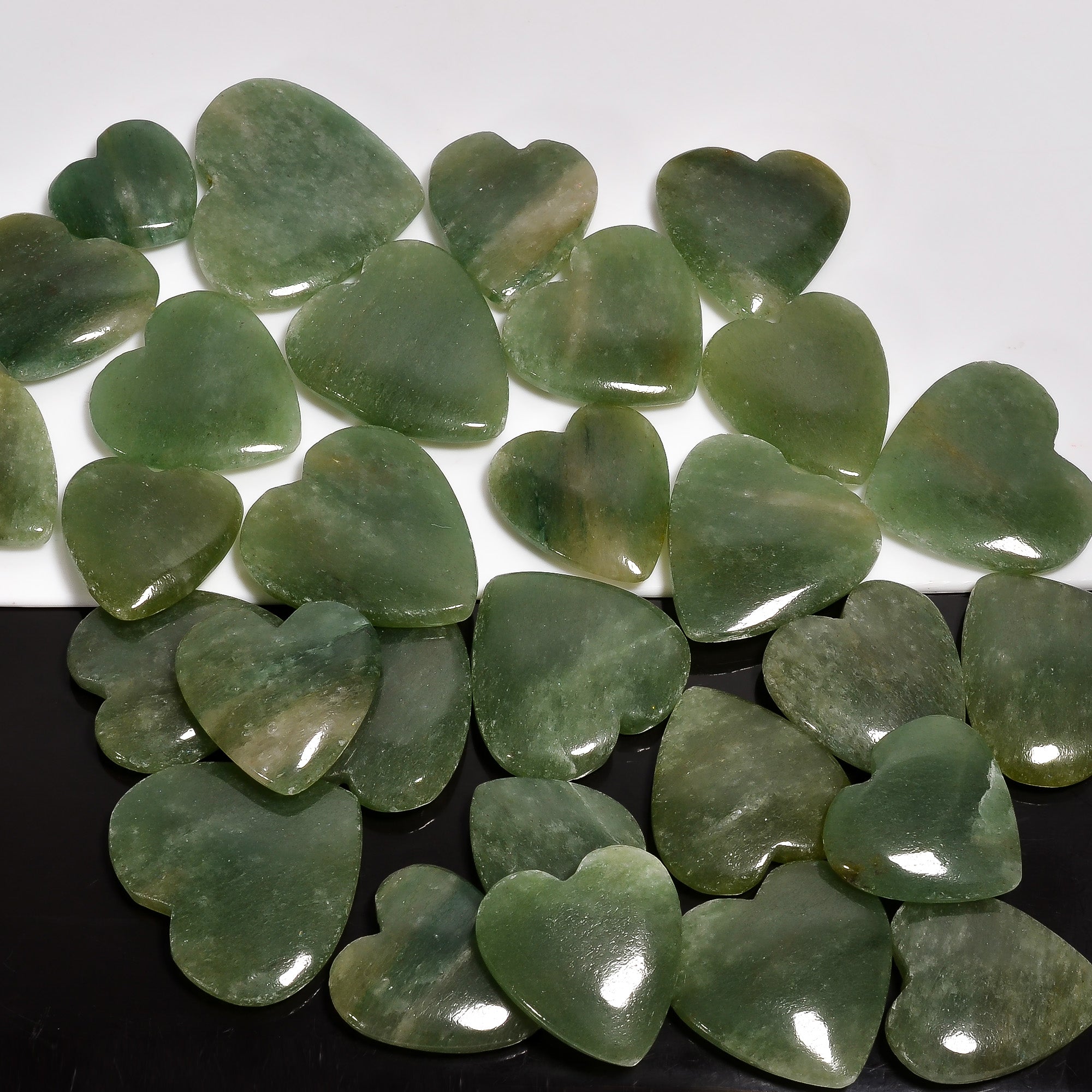 Bulk Wholesale Natural Green Aventurine Hearts Cabochons – Smooth Polished Gemstones