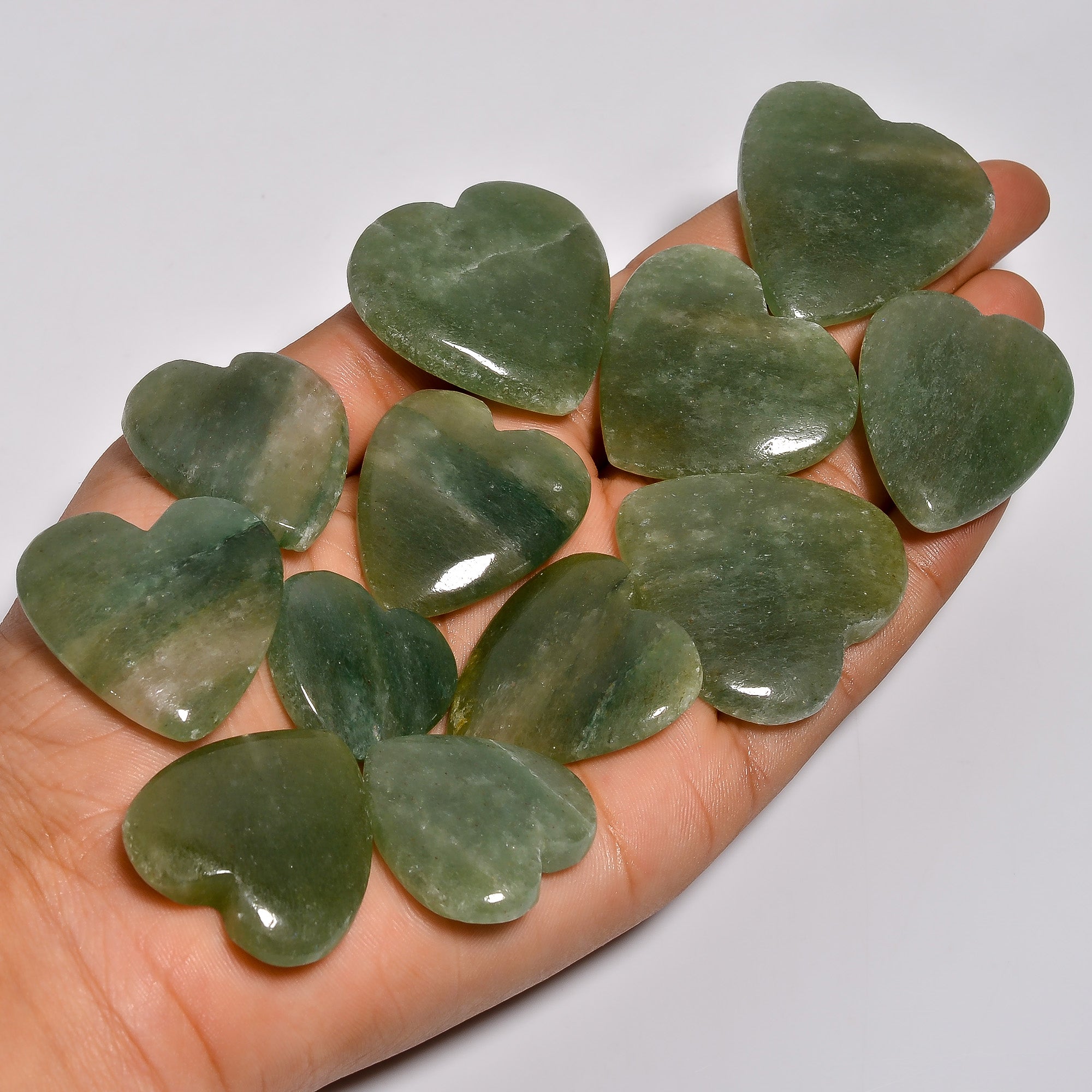 Bulk Wholesale Natural Green Aventurine Hearts Cabochons – Smooth Polished Gemstones