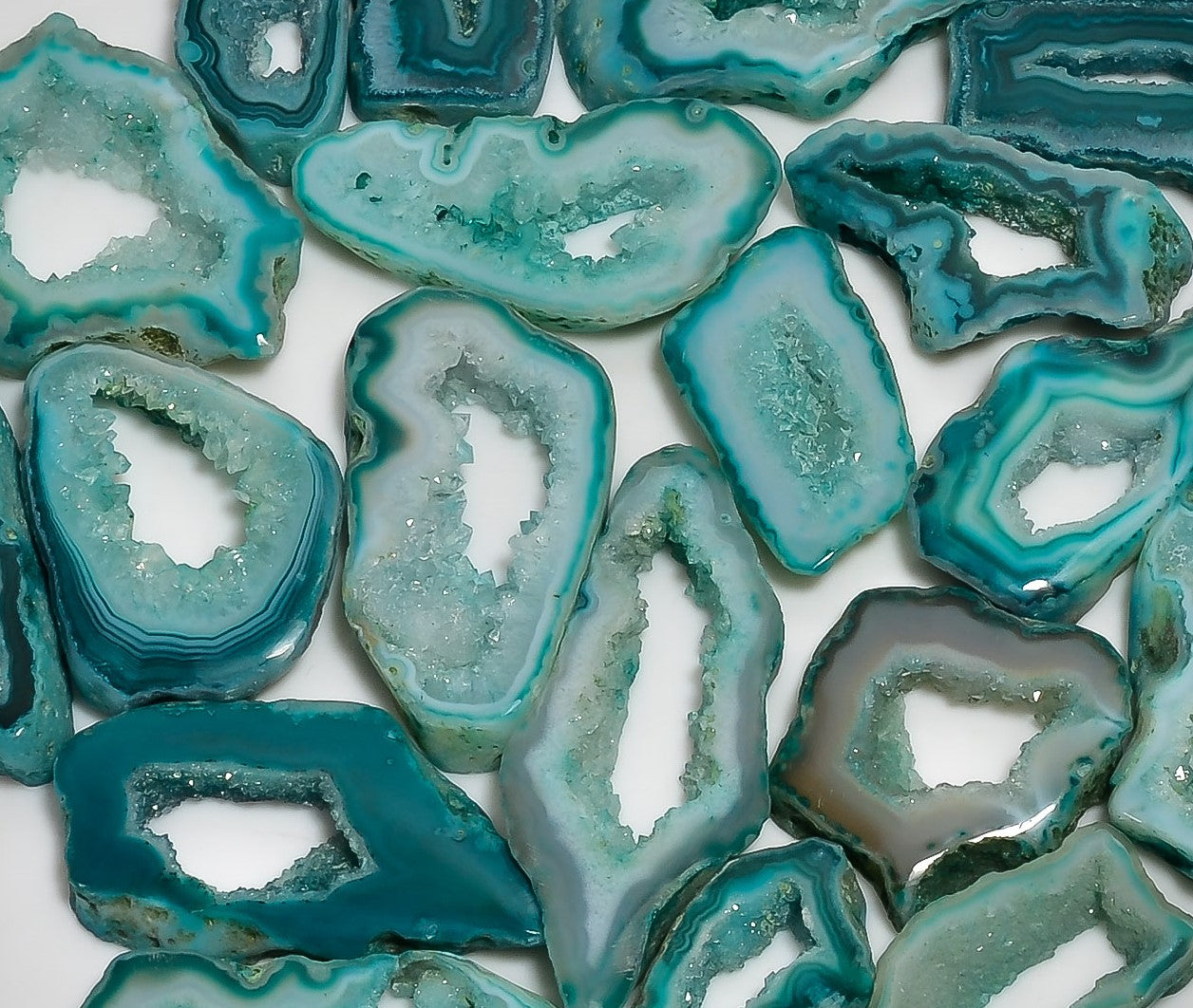 Wholesale Lot of Natural Green Agate Druzy Cabochons – Ideal for Rings & Pendants