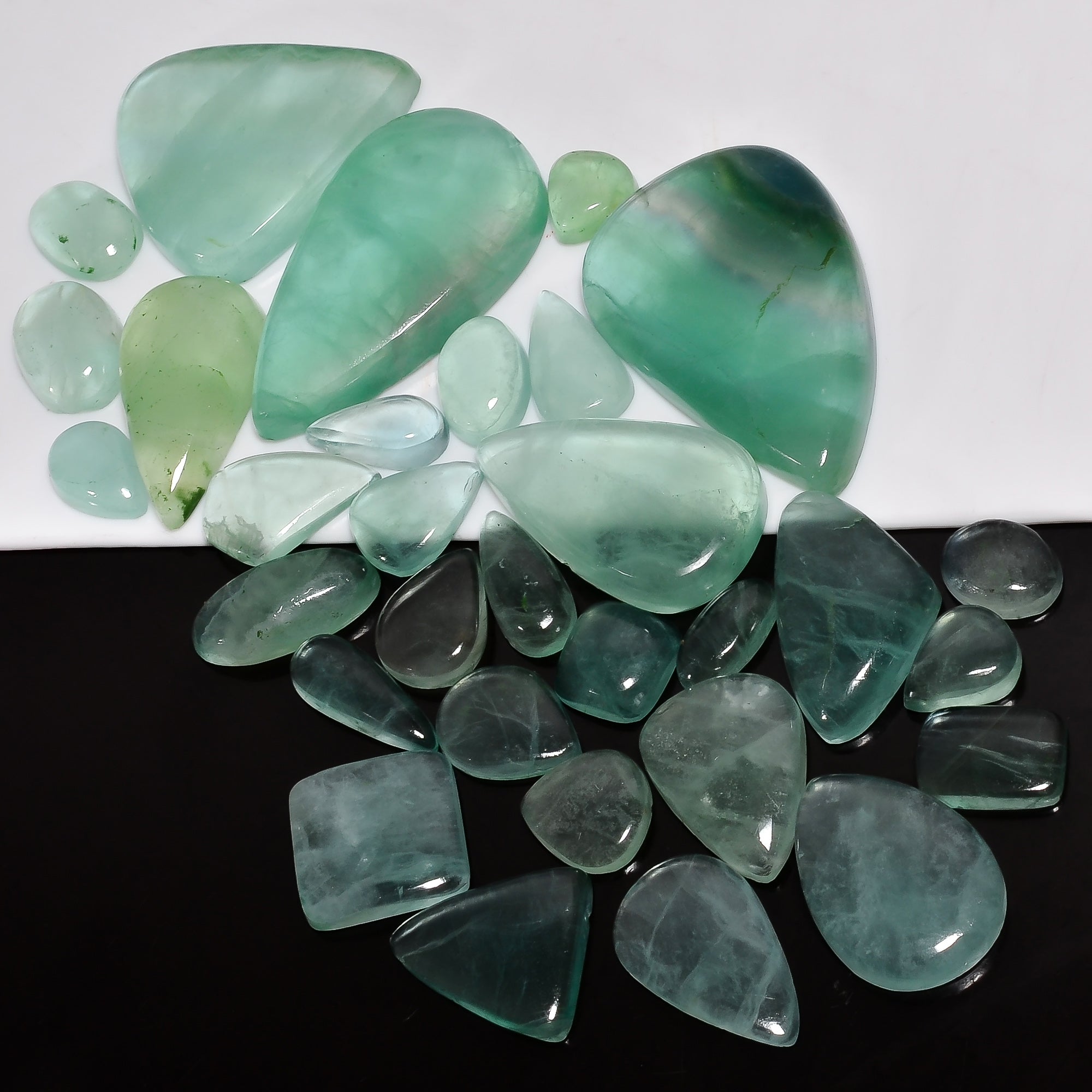 Natural Green Fluorite Cabochon Wholesale Lot – Perfect for Silver & Brass Jewelry