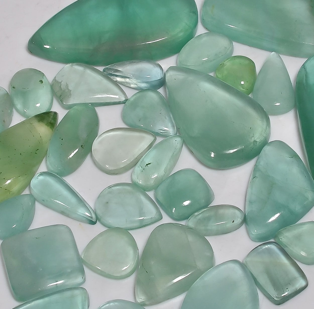Natural Green Fluorite Cabochon Wholesale Lot – Perfect for Silver & Brass Jewelry