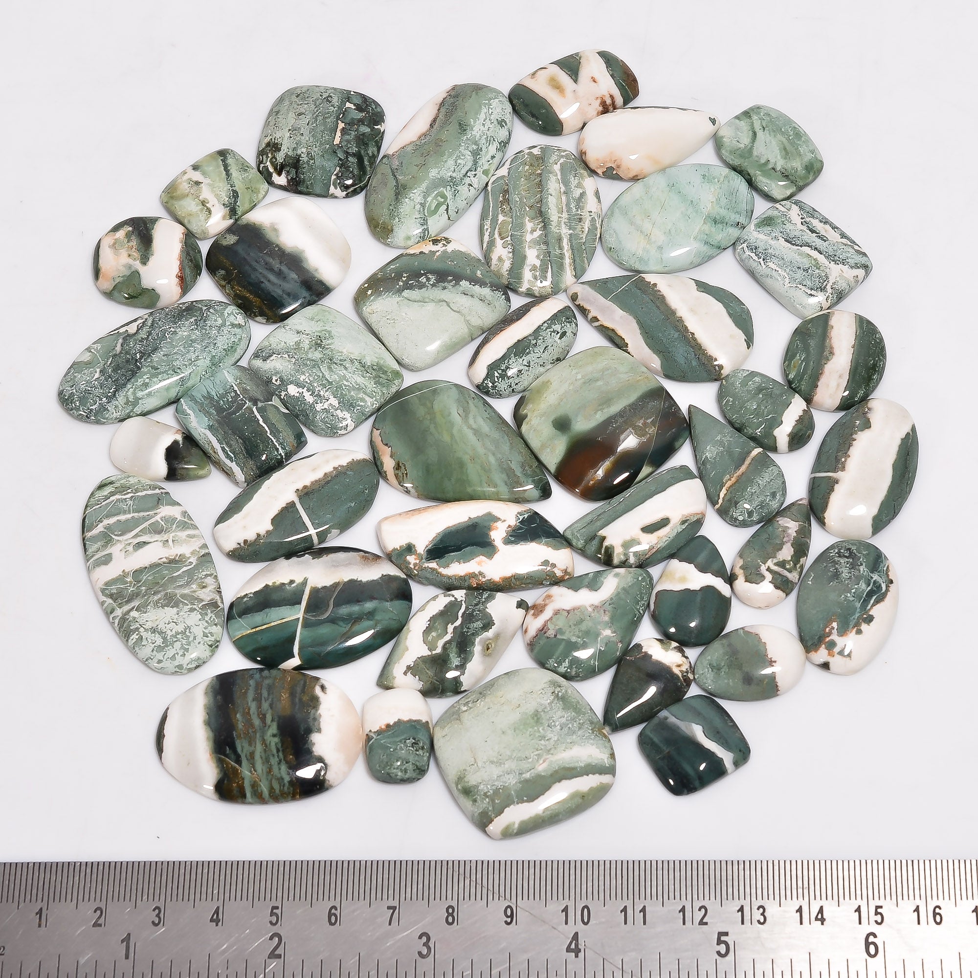 Natural Green Sardonyx Cabochons in Bulk – Wholesale Gemstone Lot for Designers
