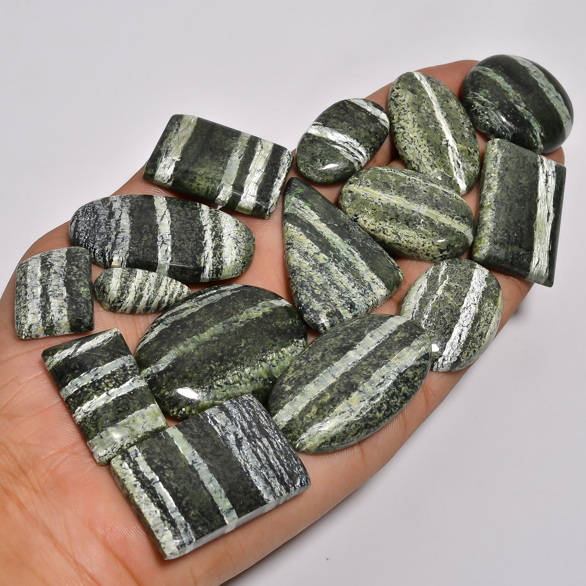 Wholesale Lot of Natural Green Swiss Opal Cabochons – Ideal for Rings & Pendants