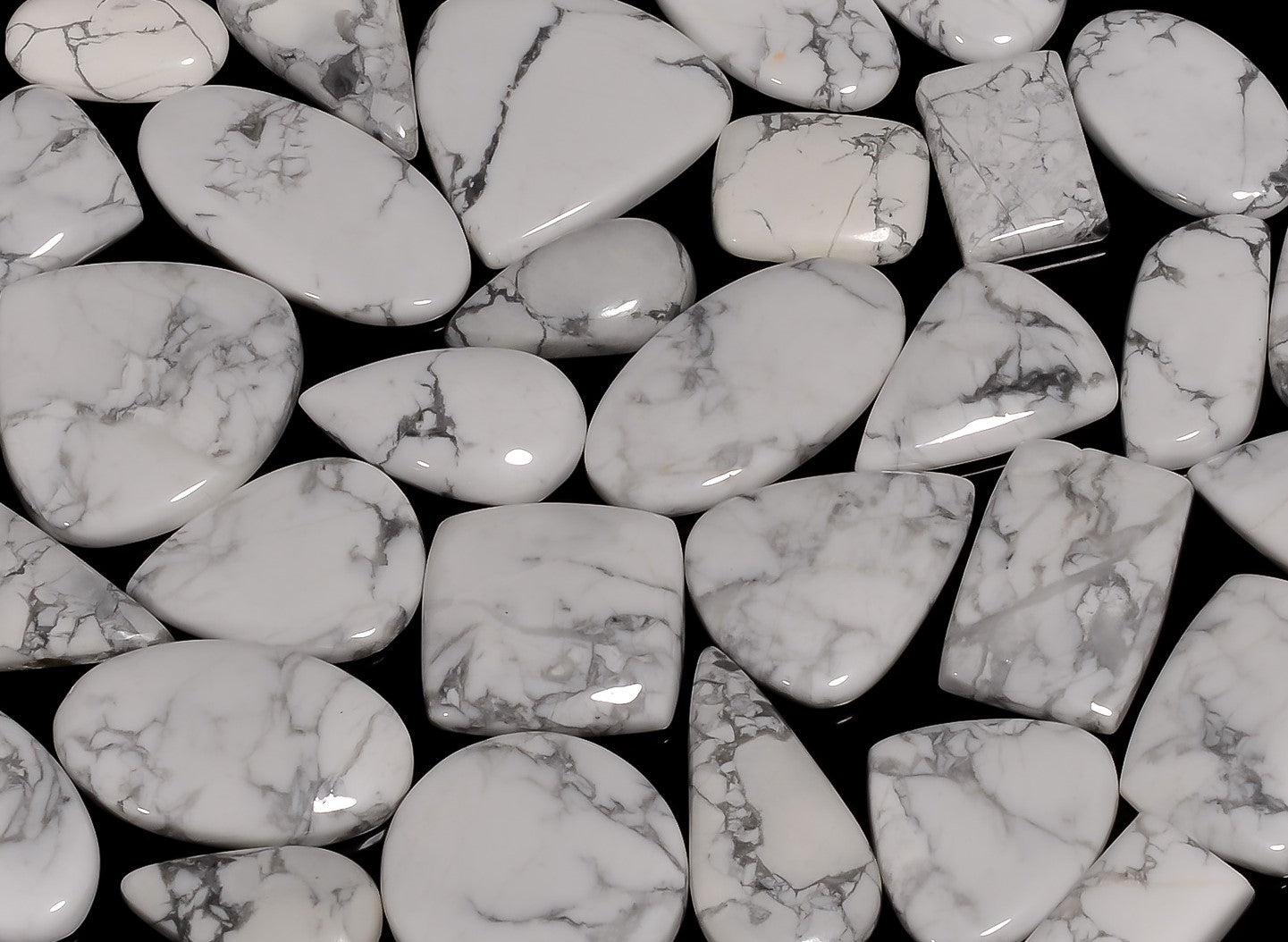 Natural Howlite Cabochon Gemstone Wholesale Lot – Perfect for Silver & Brass Jewelry