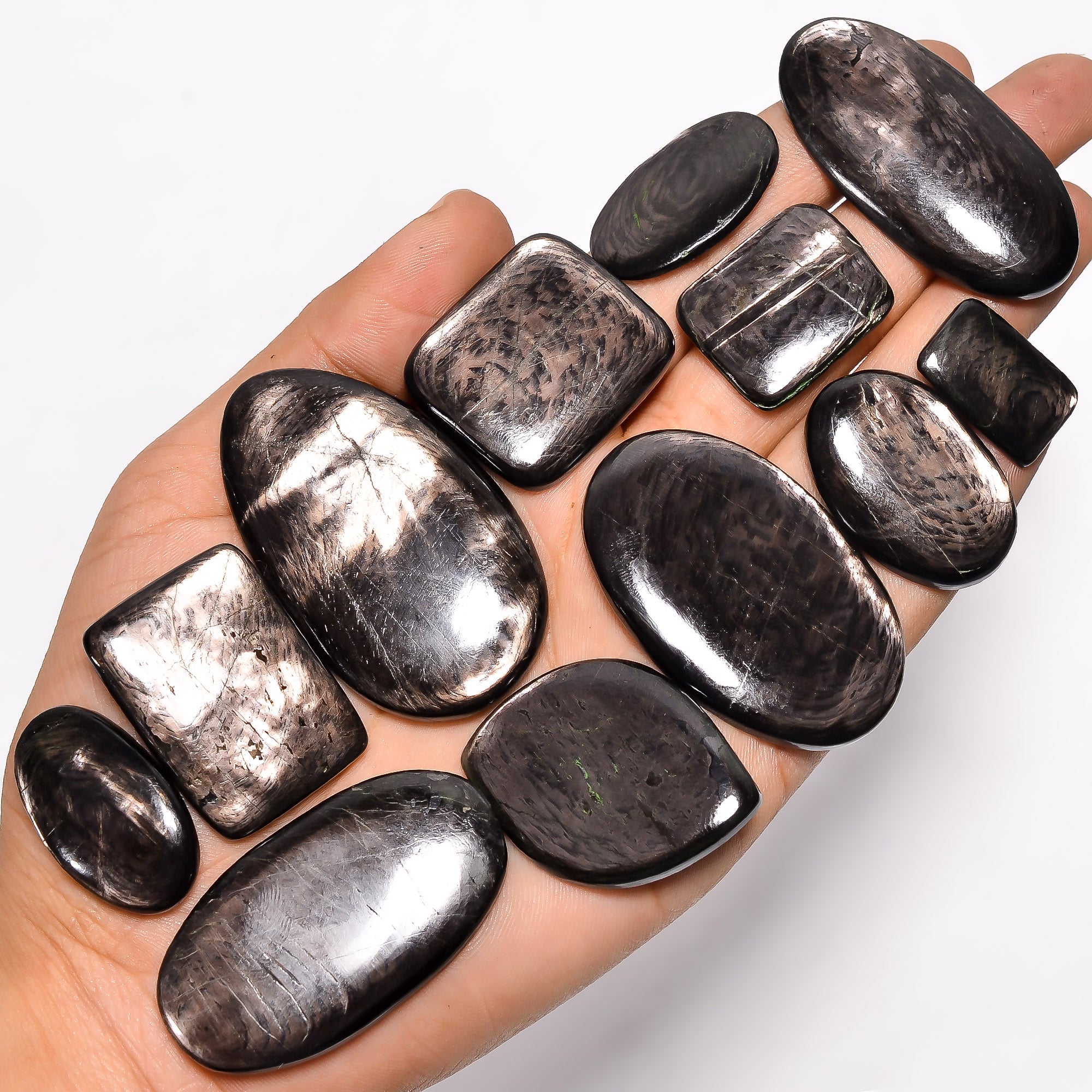 Natural Hypersthene Cabochon Gemstone Wholesale Lot – Perfect for Silver & Brass Jewelry (Copy)
