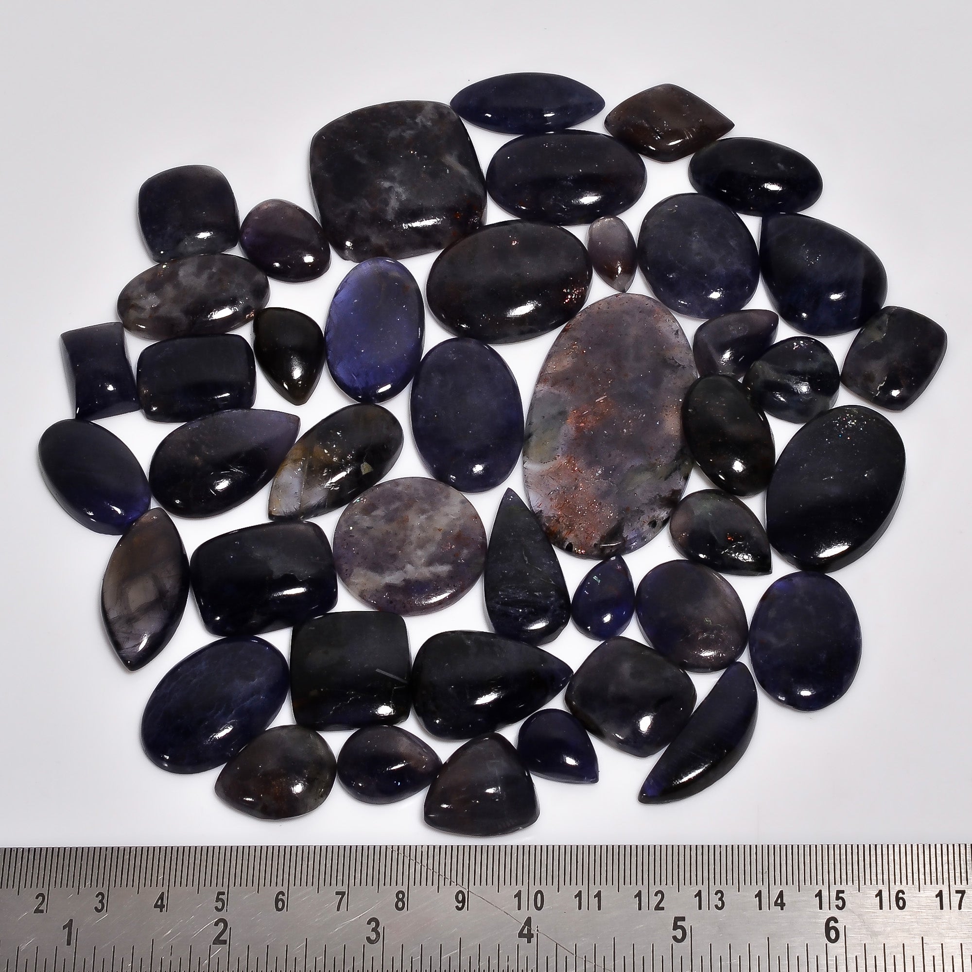 Wholesale Natural Iolite Sunstone Cabochons Lot– Polished Gemstones for Craft & Jewelry