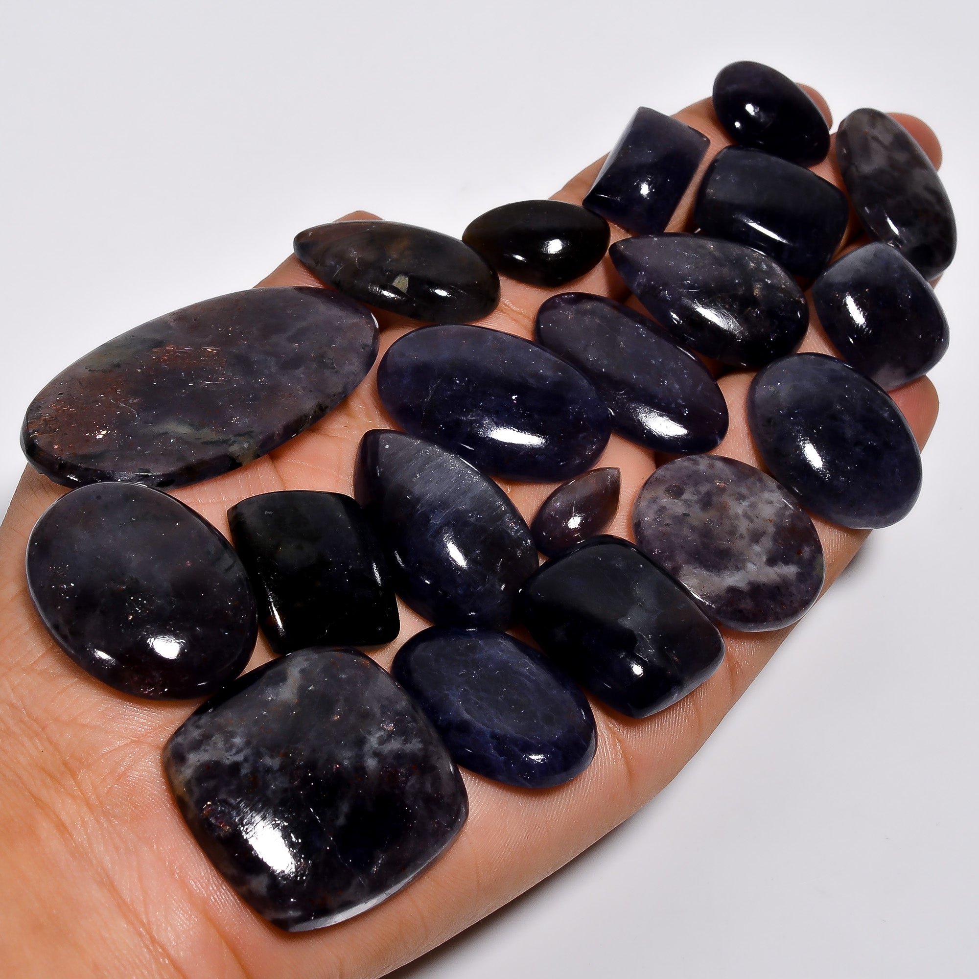 Wholesale Natural Iolite Sunstone Cabochons Lot– Polished Gemstones for Craft & Jewelry