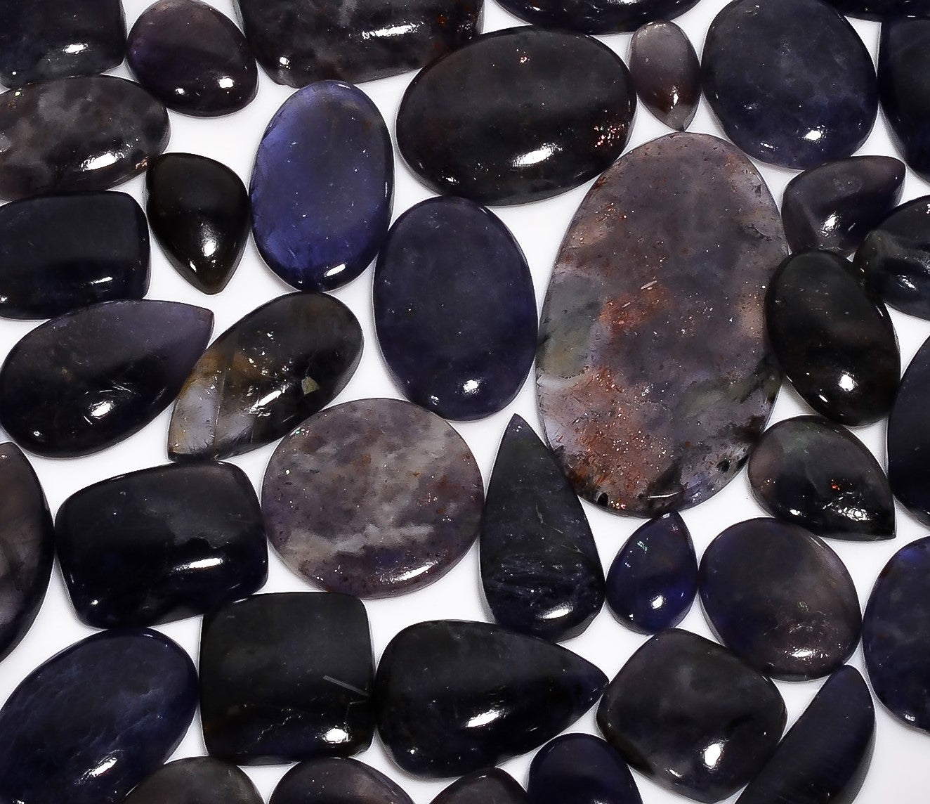 Wholesale Natural Iolite Sunstone Cabochons Lot– Polished Gemstones for Craft & Jewelry
