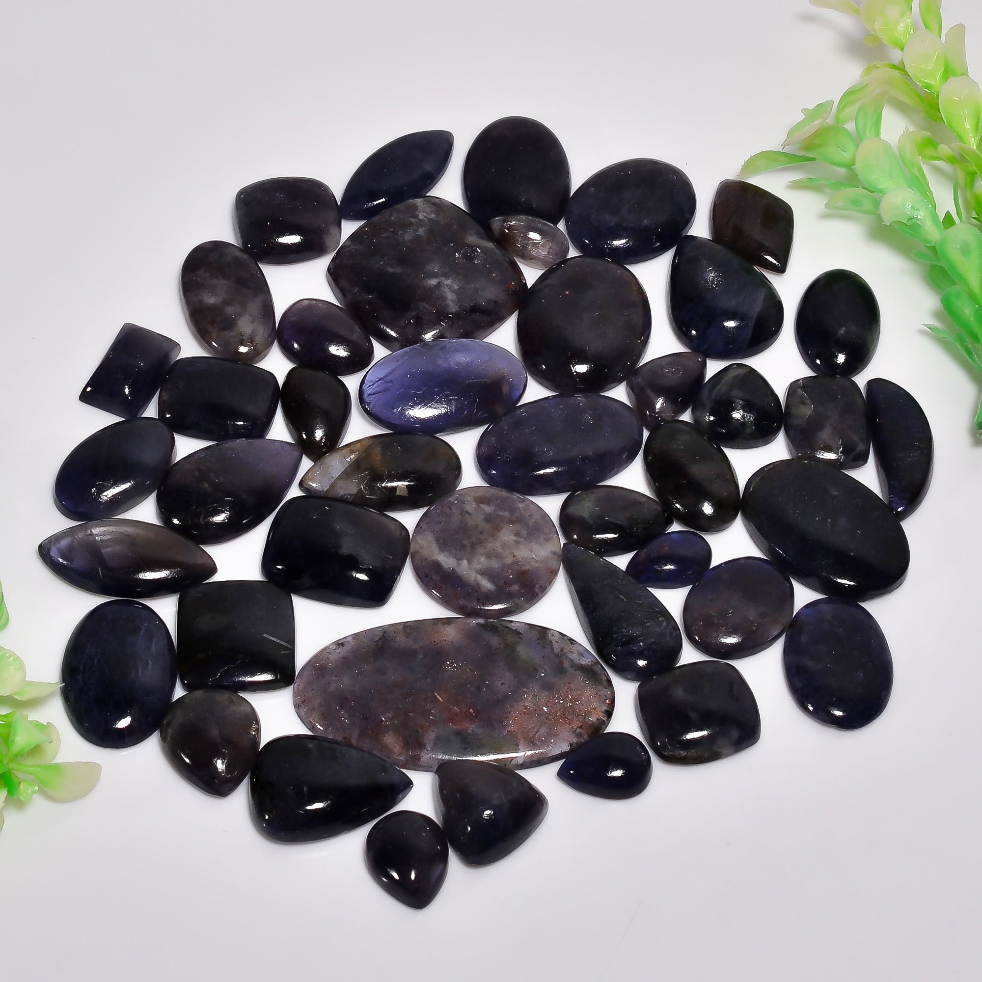 Wholesale Natural Iolite Sunstone Cabochons Lot– Polished Gemstones for Craft & Jewelry