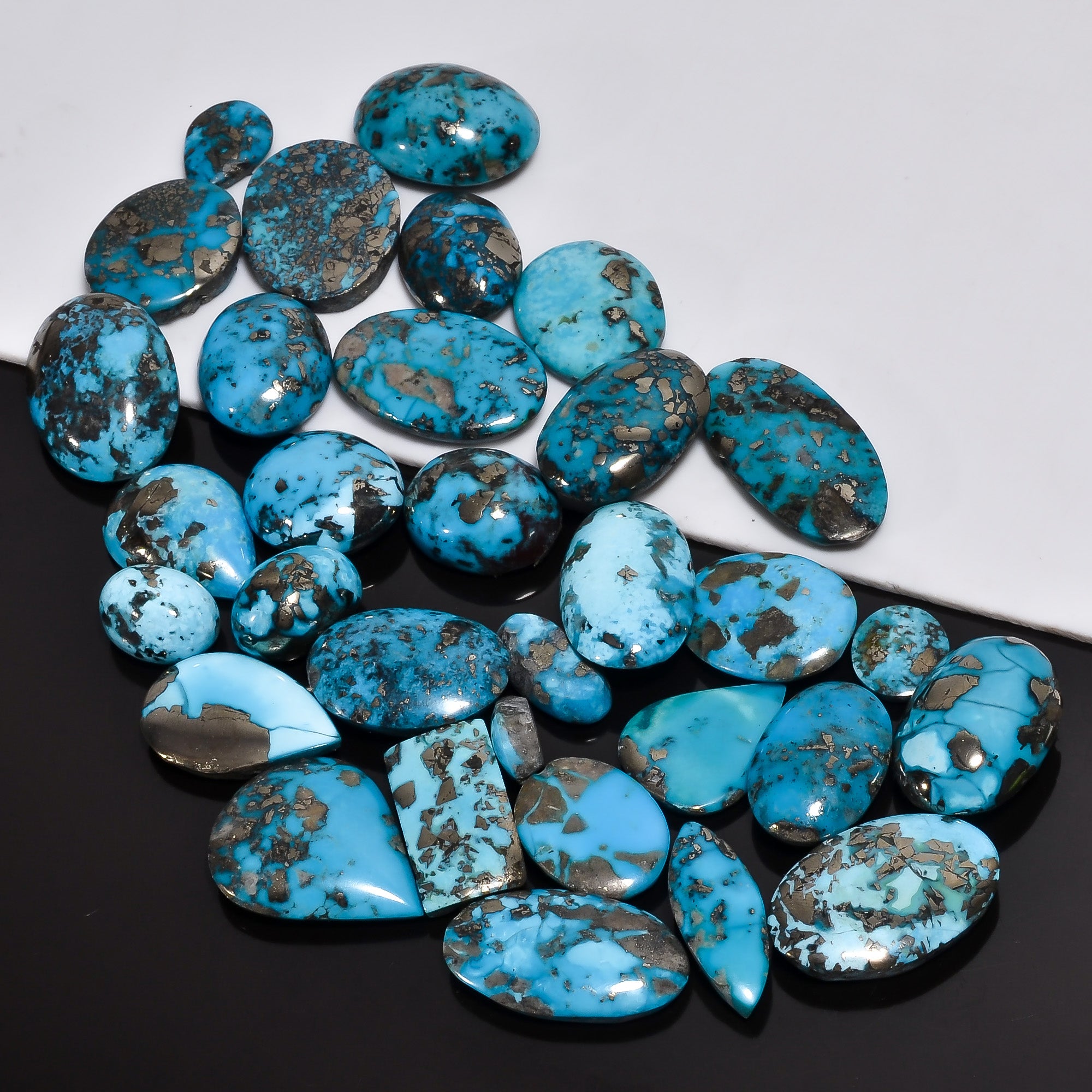 Bulk Natural Irani Turquoise Cabochon Gemstone Lot – Wholesale Jewelry Supplies