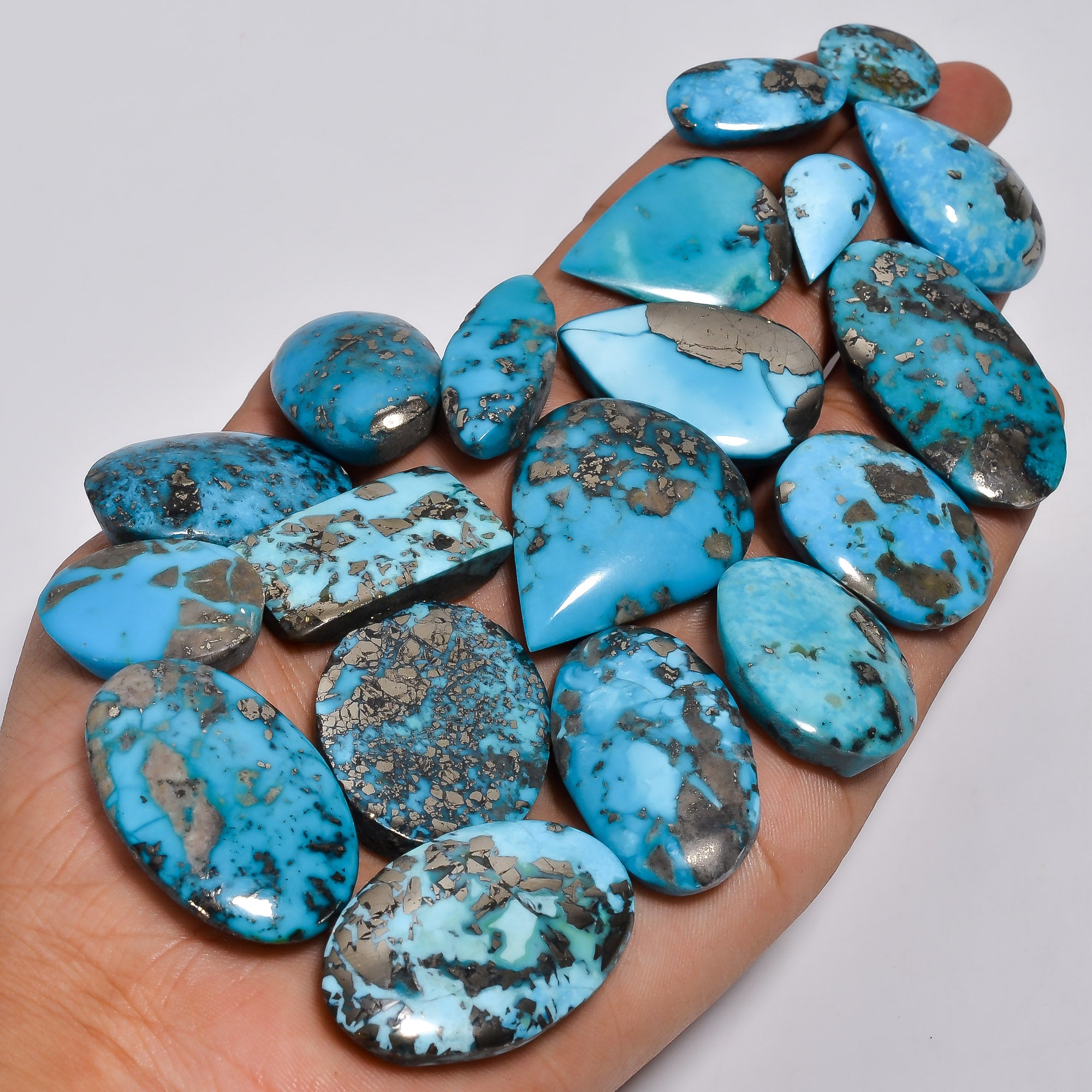 Bulk Natural Irani Turquoise Cabochon Gemstone Lot – Wholesale Jewelry Supplies