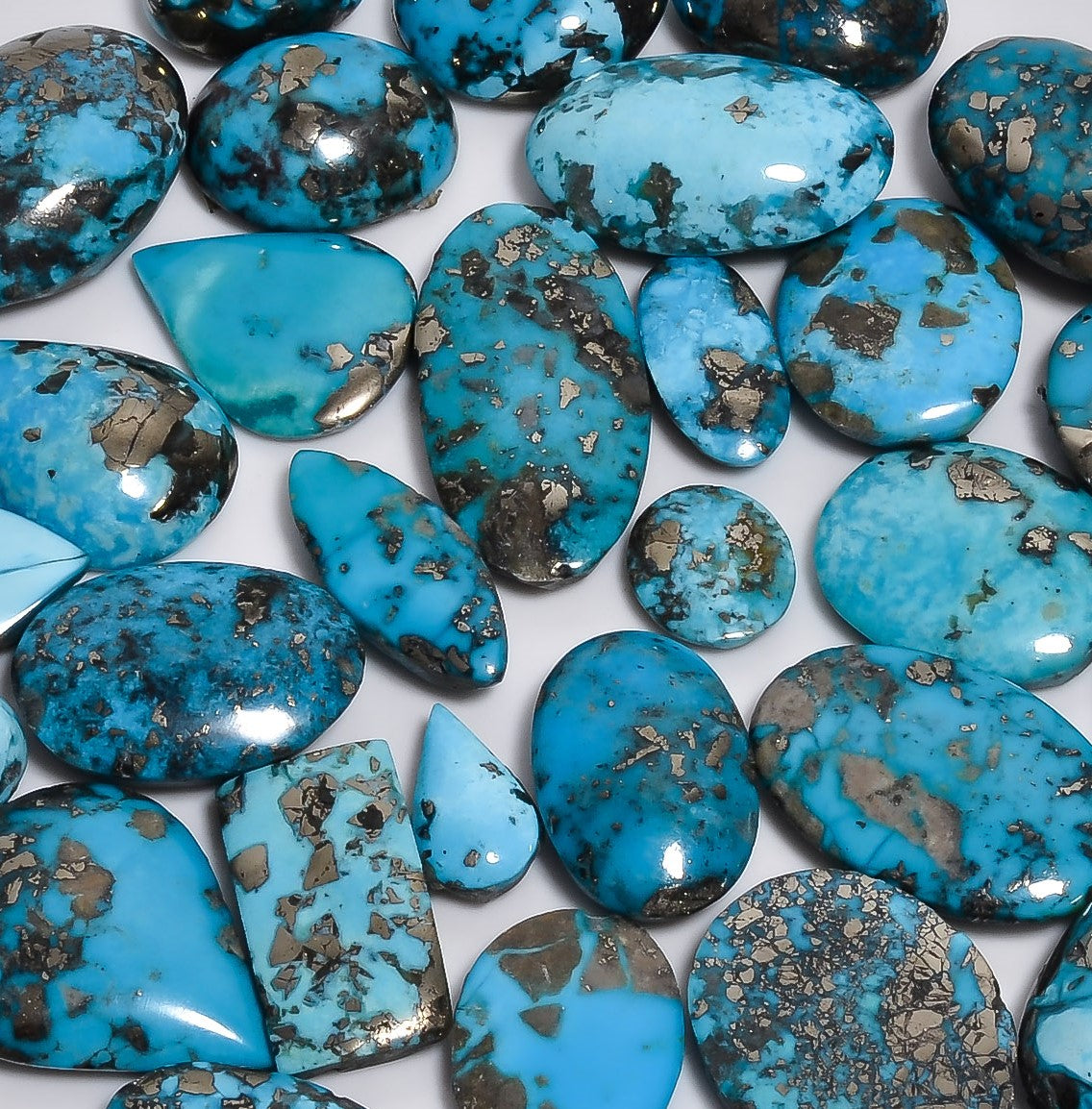 Bulk Natural Irani Turquoise Cabochon Gemstone Lot – Wholesale Jewelry Supplies